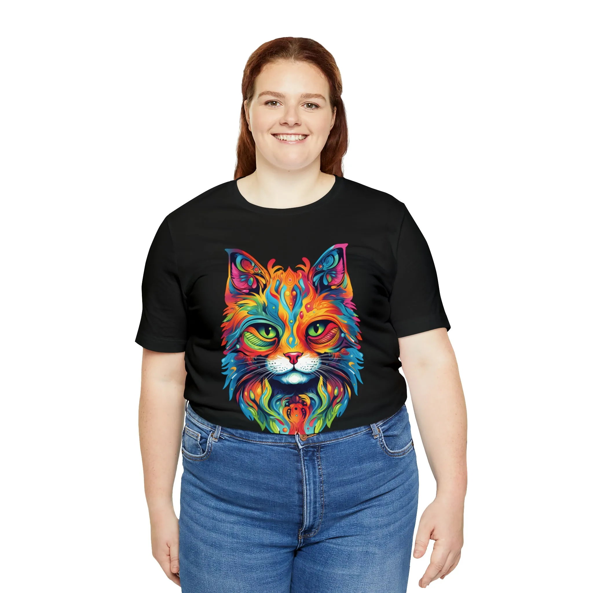 Artistic Cat T-Shirt | Colorful Cat Tee |  Bella Canvas 3001 Unisex |  Short Sleeve Tshirt