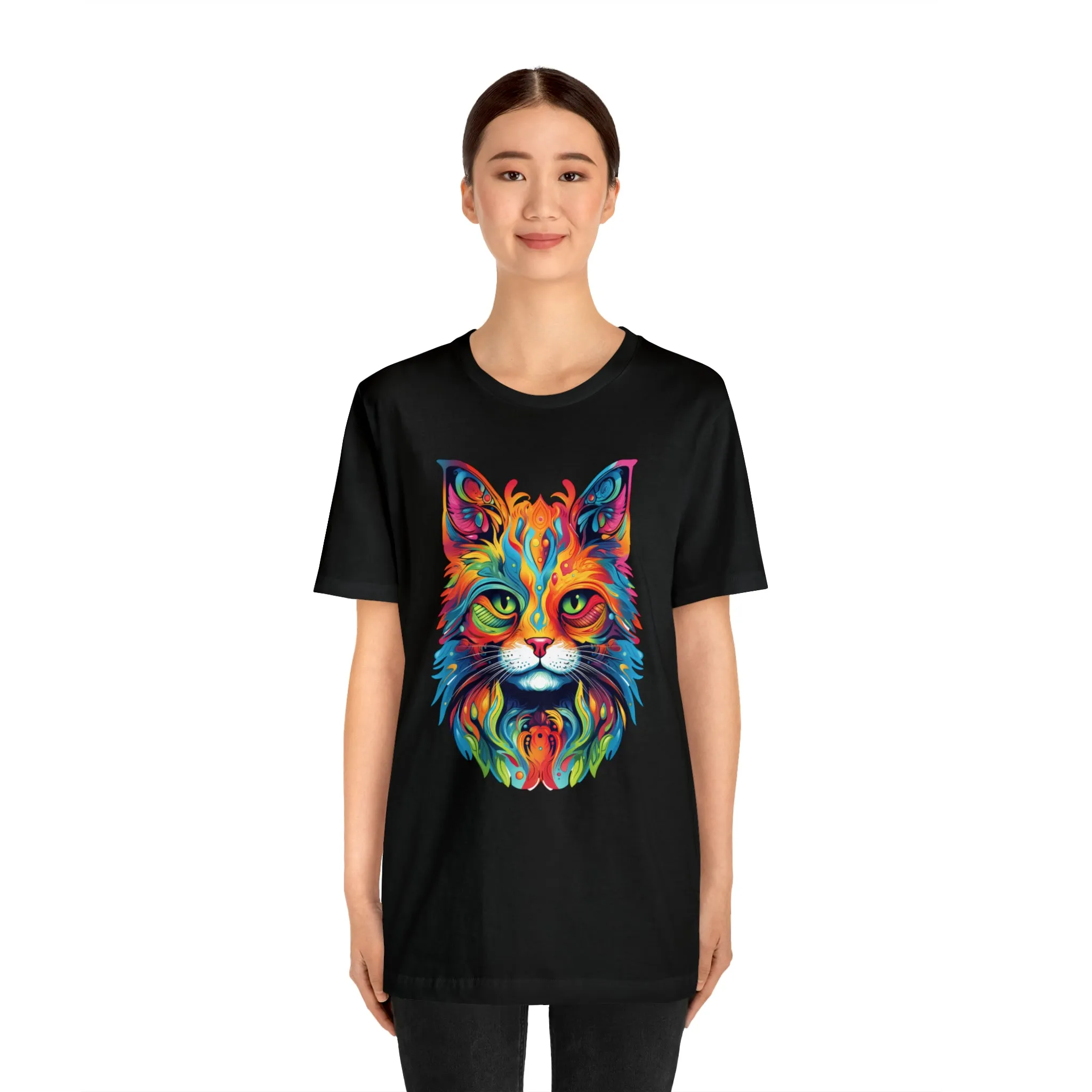 Artistic Cat T-Shirt | Colorful Cat Tee |  Bella Canvas 3001 Unisex |  Short Sleeve Tshirt
