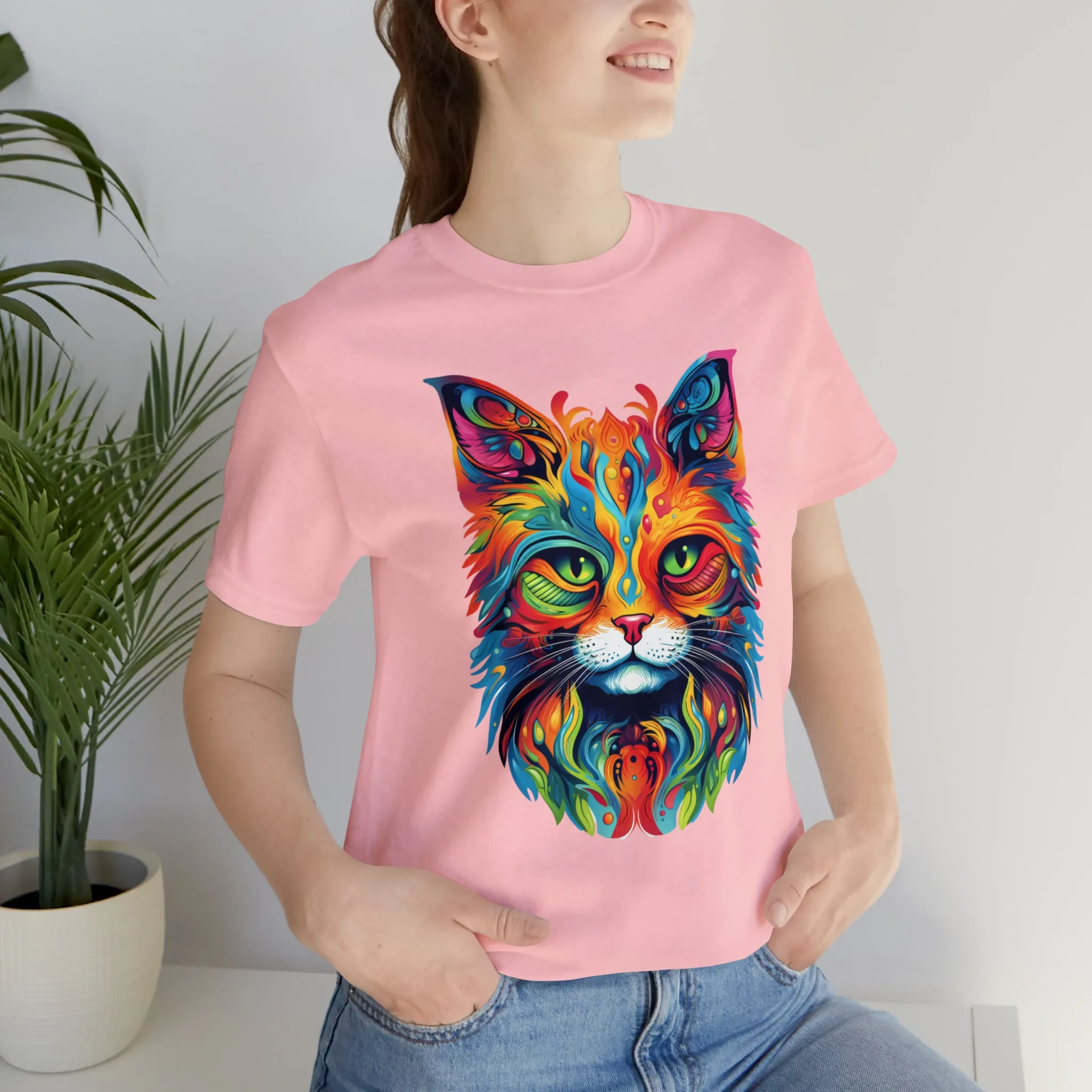 Artistic Cat T-Shirt | Colorful Cat Tee |  Bella Canvas 3001 Unisex |  Short Sleeve Tshirt