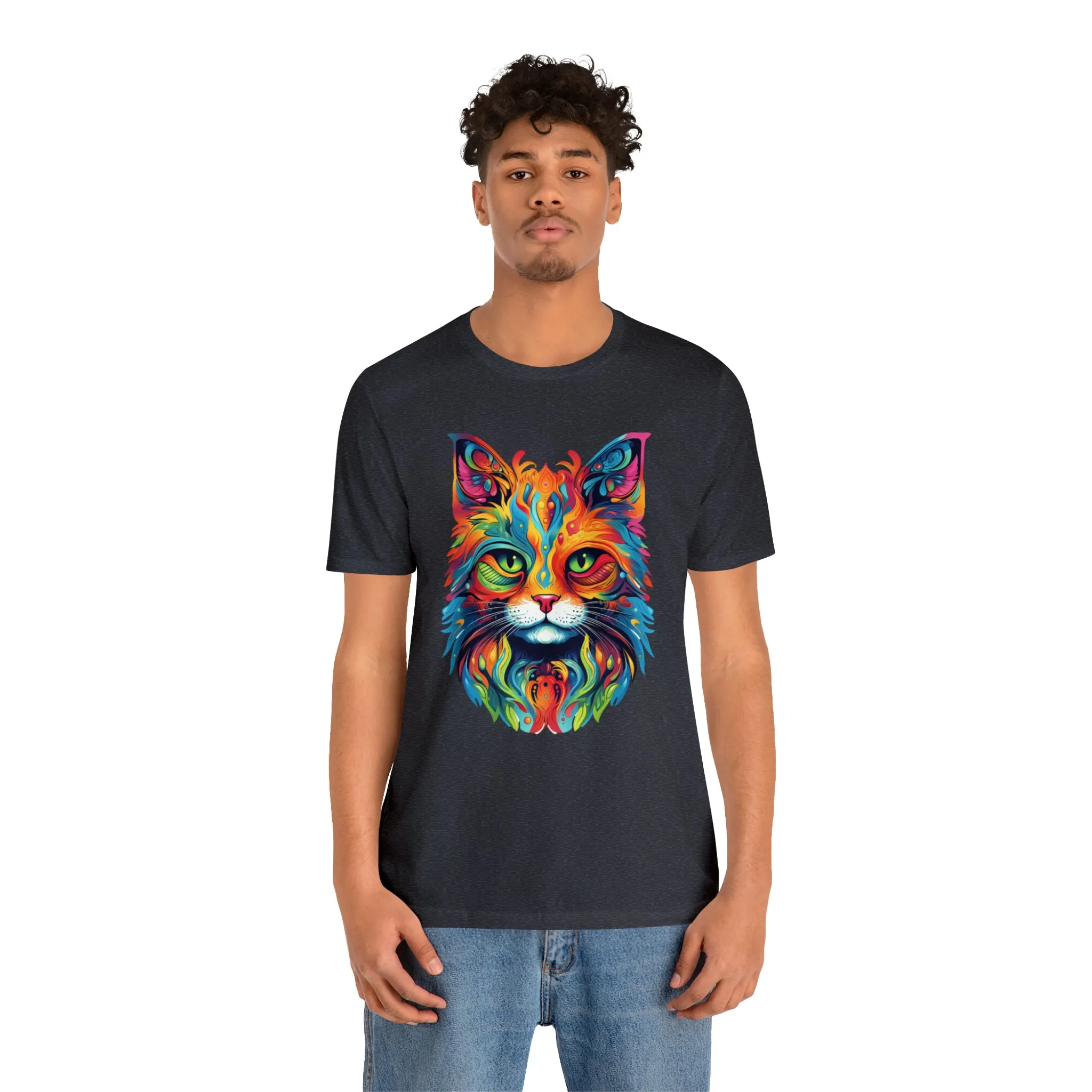 Artistic Cat T-Shirt | Colorful Cat Tee |  Bella Canvas 3001 Unisex |  Short Sleeve Tshirt
