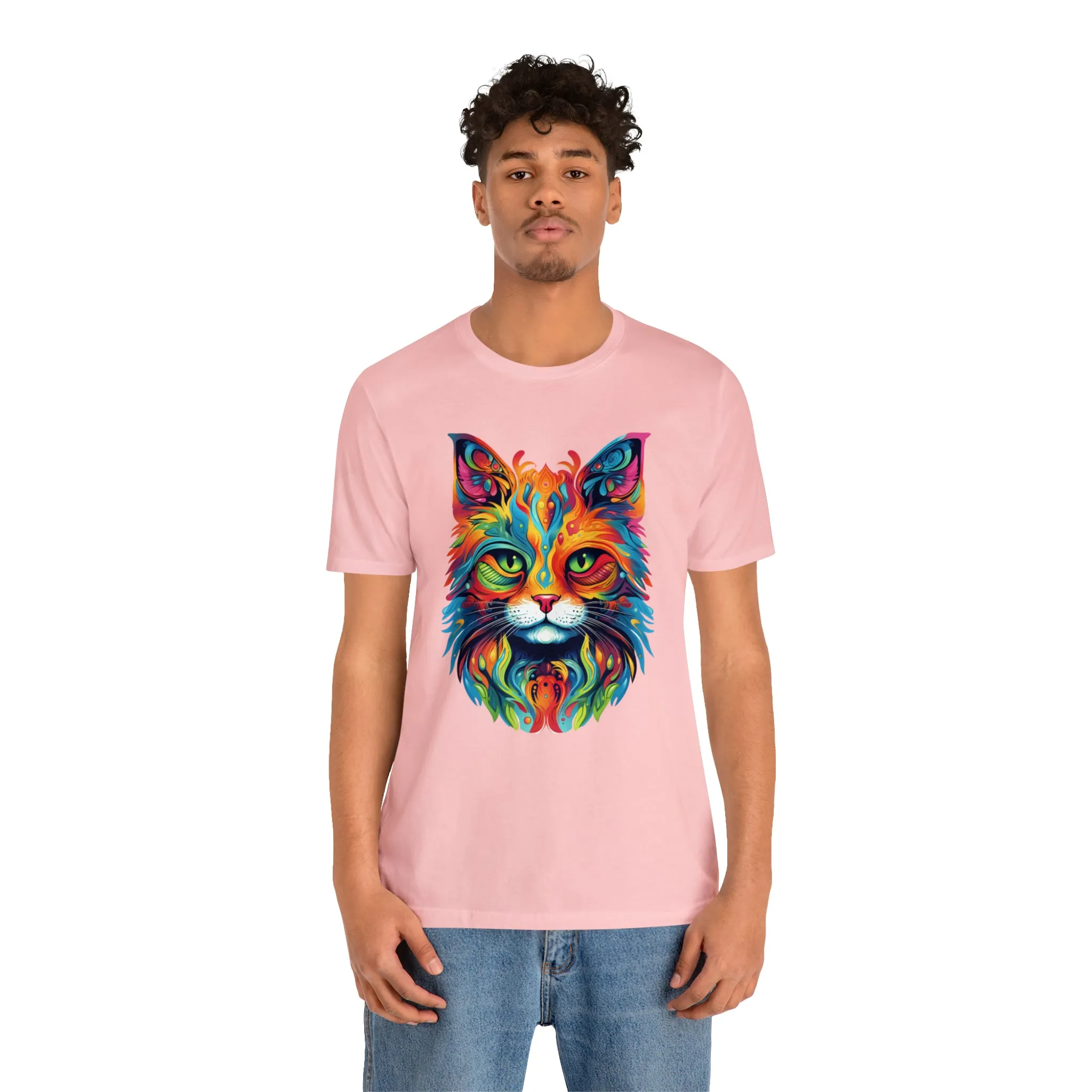 Artistic Cat T-Shirt | Colorful Cat Tee |  Bella Canvas 3001 Unisex |  Short Sleeve Tshirt