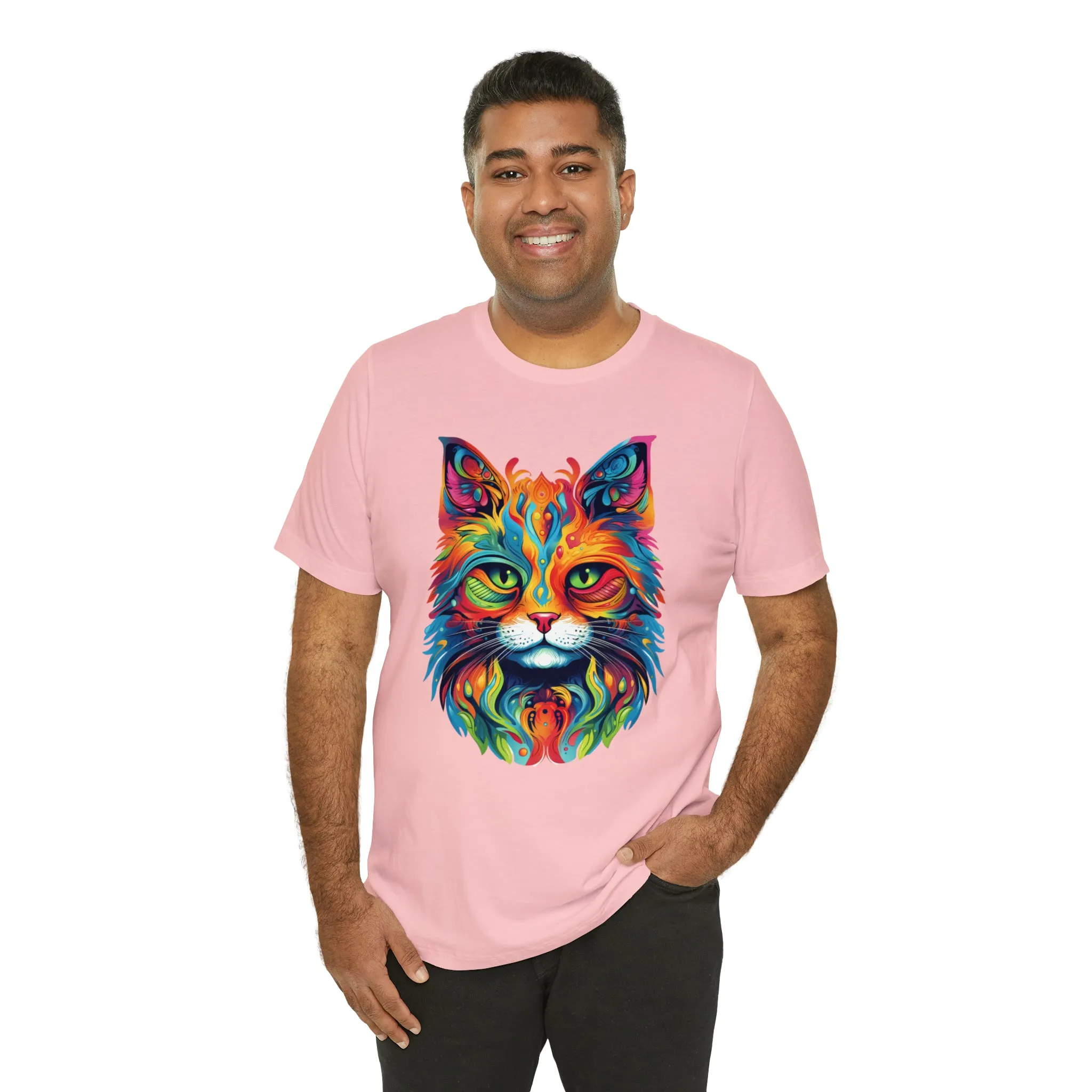 Artistic Cat T-Shirt | Colorful Cat Tee |  Bella Canvas 3001 Unisex |  Short Sleeve Tshirt