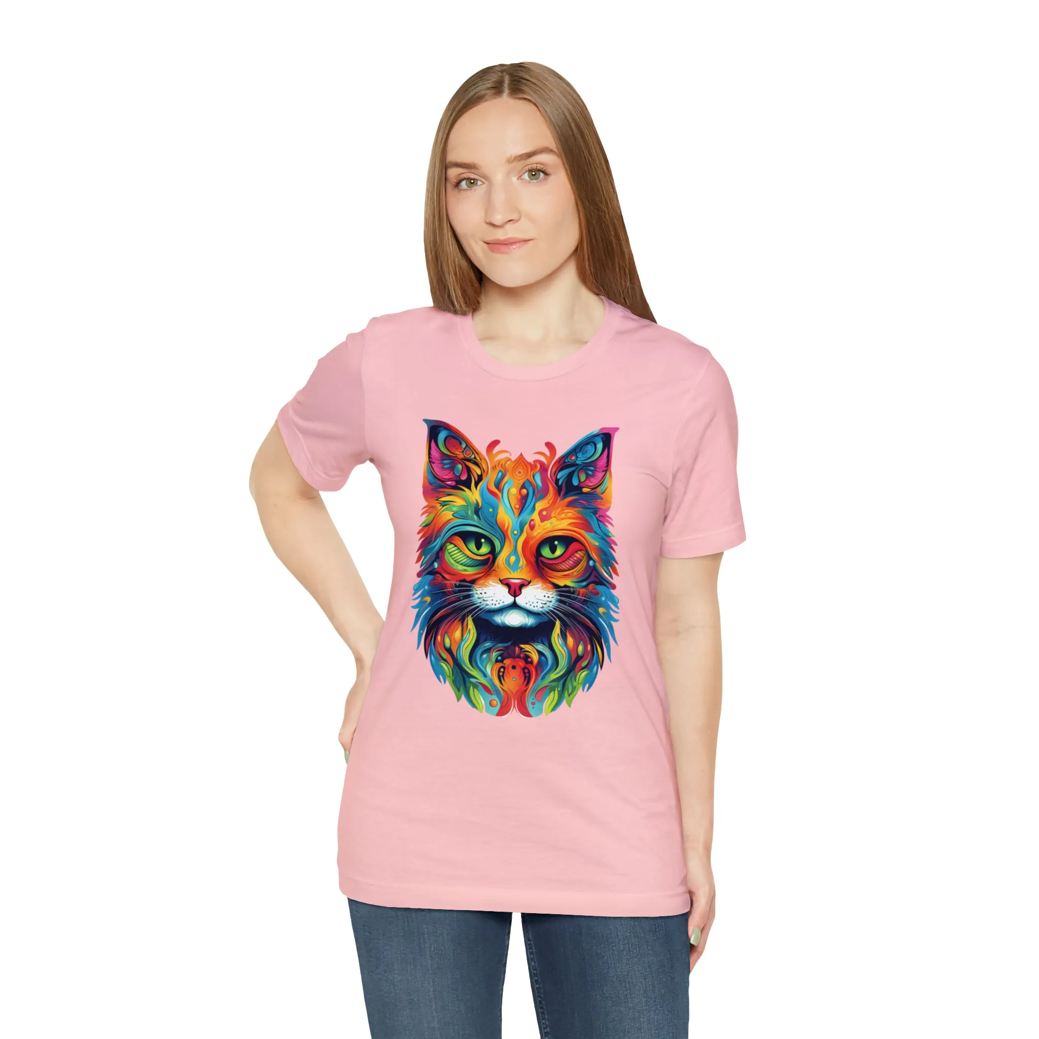 Artistic Cat T-Shirt | Colorful Cat Tee |  Bella Canvas 3001 Unisex |  Short Sleeve Tshirt