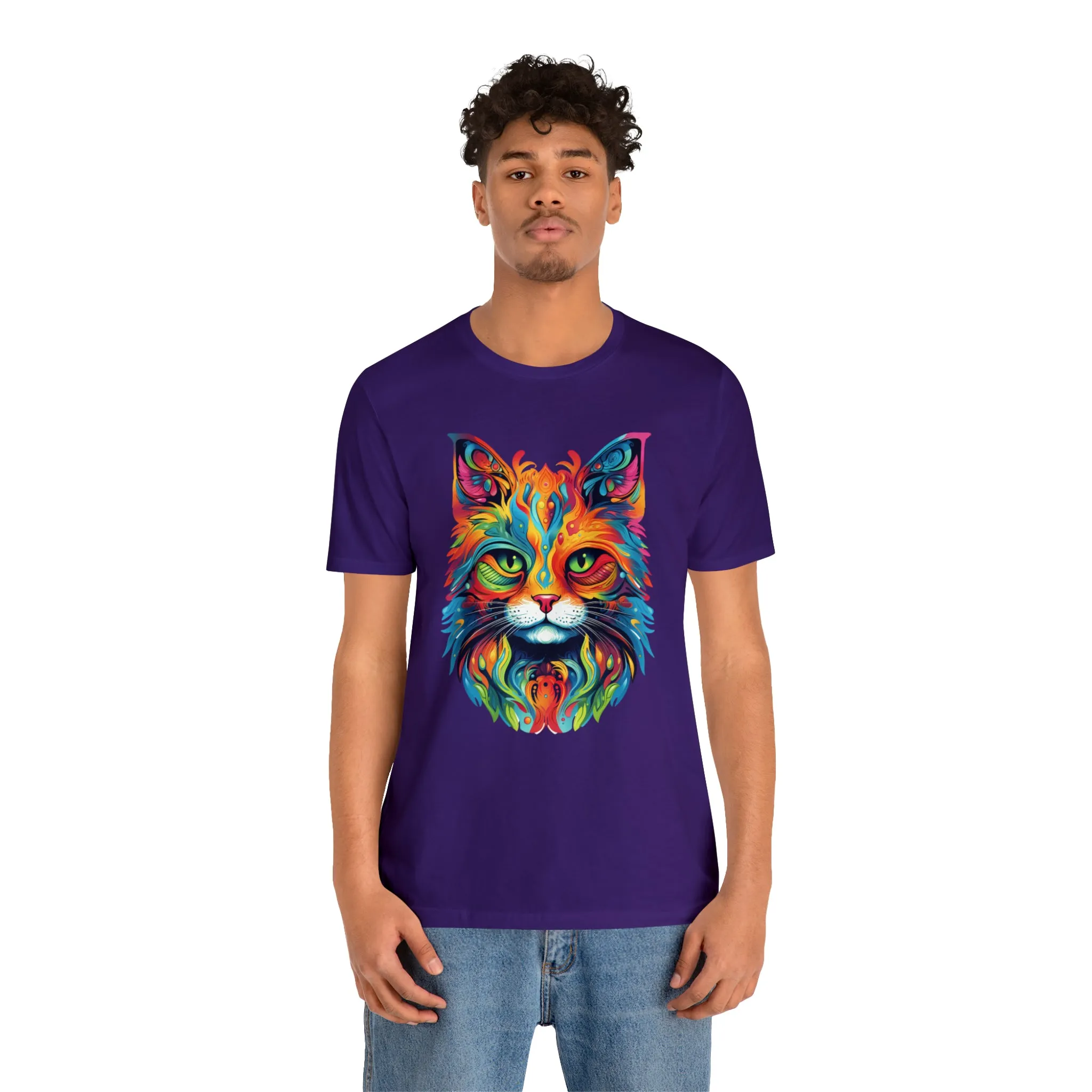 Artistic Cat T-Shirt | Colorful Cat Tee |  Bella Canvas 3001 Unisex |  Short Sleeve Tshirt