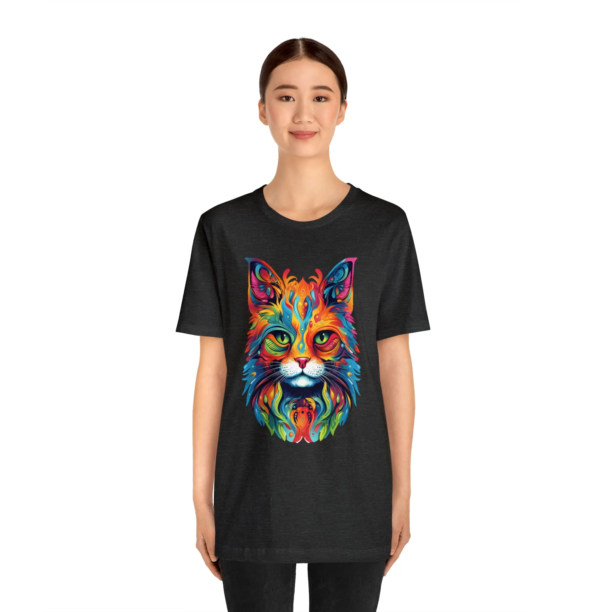 Artistic Cat T-Shirt | Colorful Cat Tee |  Bella Canvas 3001 Unisex |  Short Sleeve Tshirt