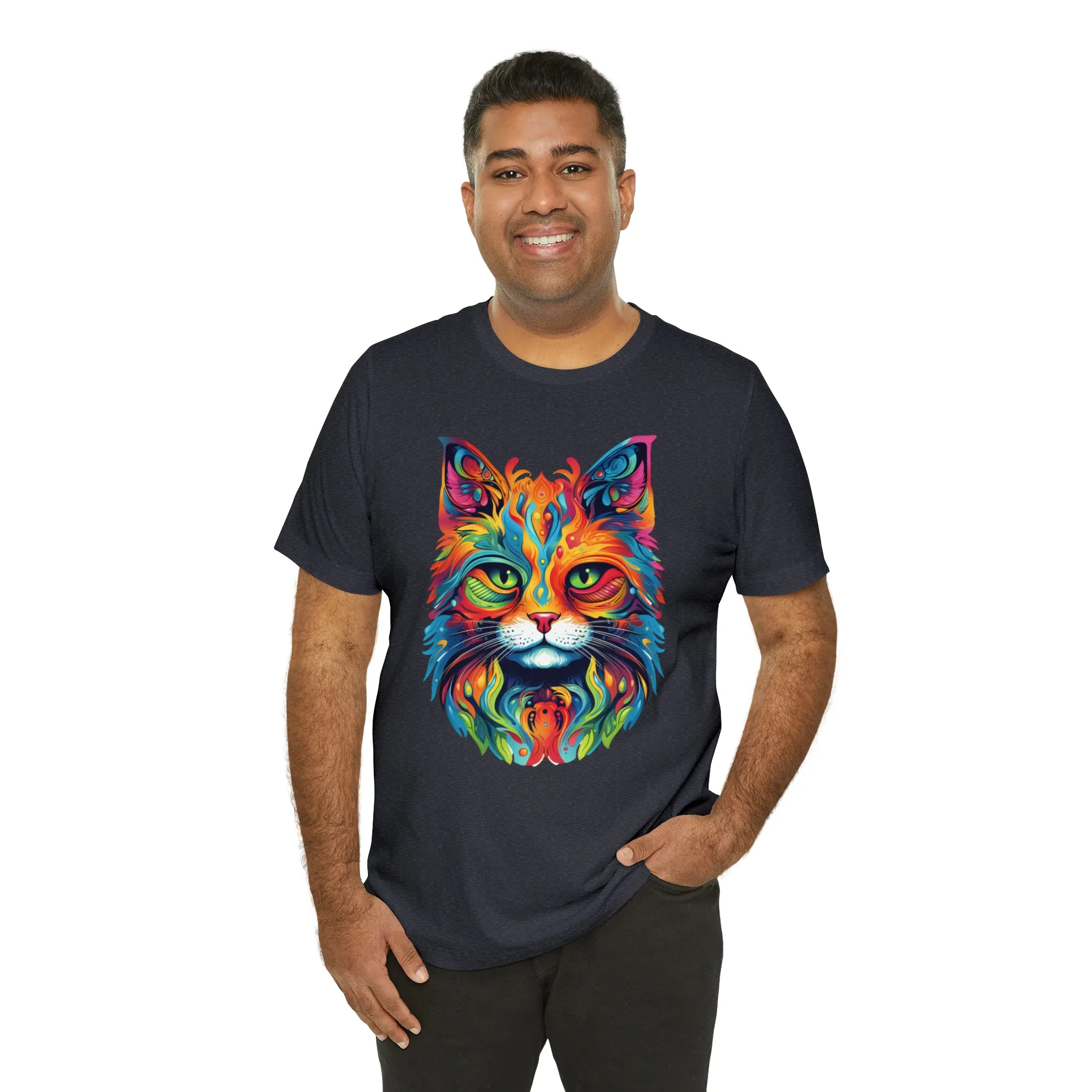 Artistic Cat T-Shirt | Colorful Cat Tee |  Bella Canvas 3001 Unisex |  Short Sleeve Tshirt