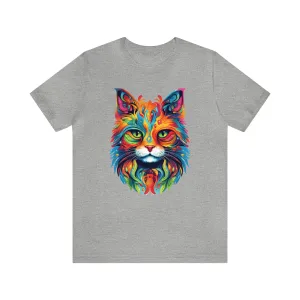Artistic Cat T-Shirt | Colorful Cat Tee |  Bella Canvas 3001 Unisex |  Short Sleeve Tshirt