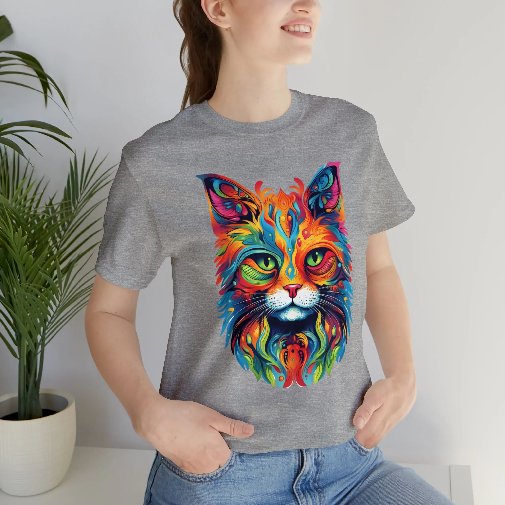 Artistic Cat T-Shirt | Colorful Cat Tee |  Bella Canvas 3001 Unisex |  Short Sleeve Tshirt