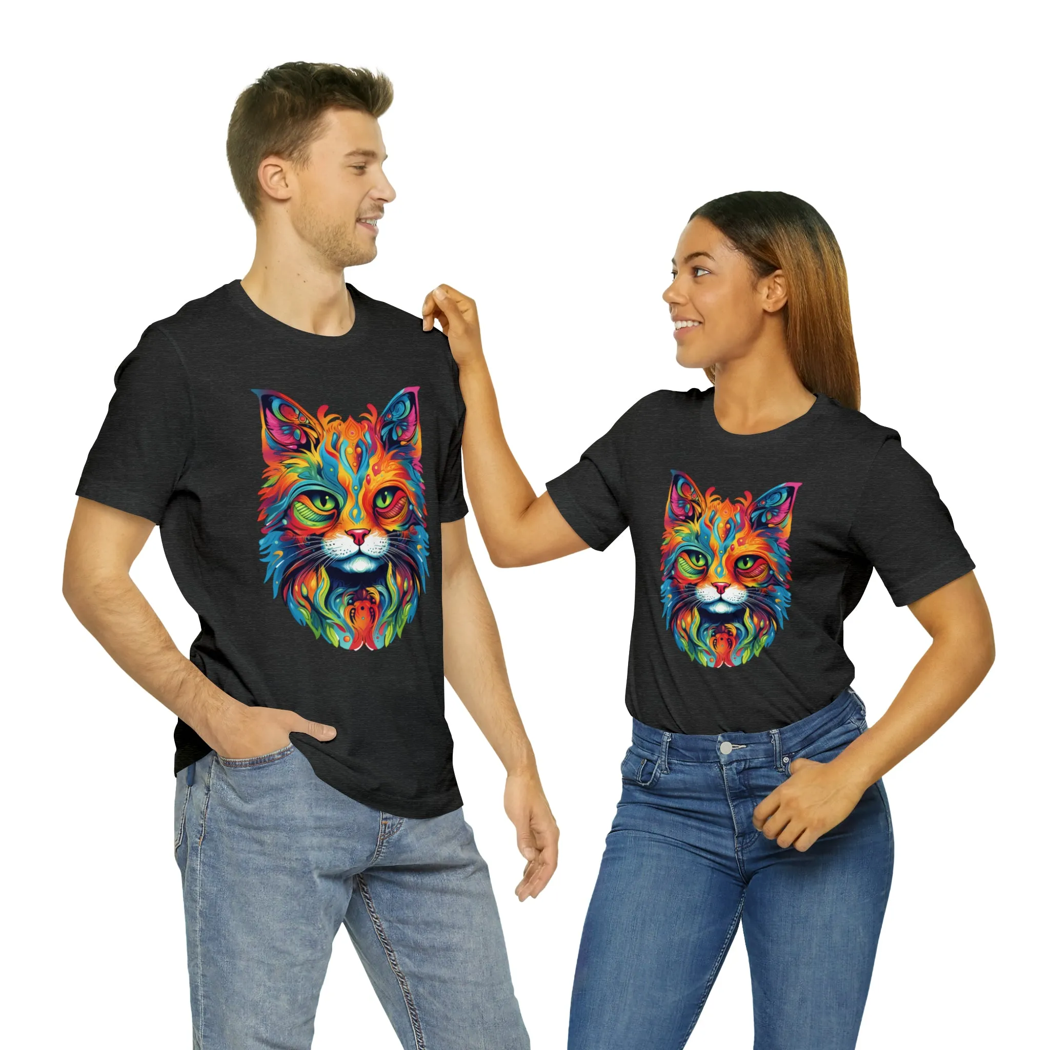 Artistic Cat T-Shirt | Colorful Cat Tee |  Bella Canvas 3001 Unisex |  Short Sleeve Tshirt