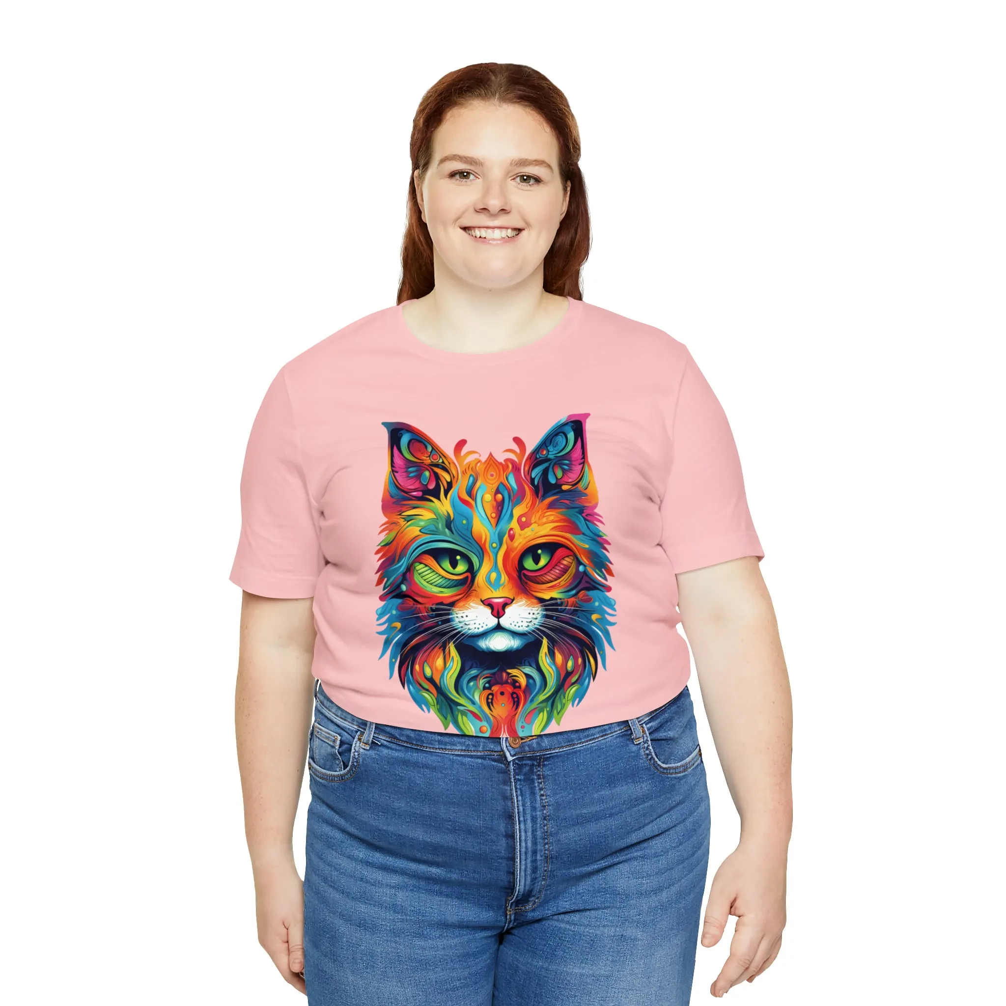 Artistic Cat T-Shirt | Colorful Cat Tee |  Bella Canvas 3001 Unisex |  Short Sleeve Tshirt
