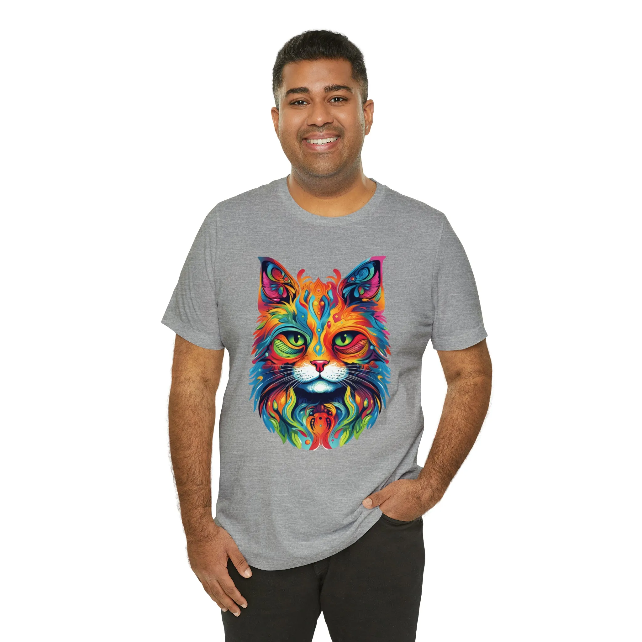 Artistic Cat T-Shirt | Colorful Cat Tee |  Bella Canvas 3001 Unisex |  Short Sleeve Tshirt