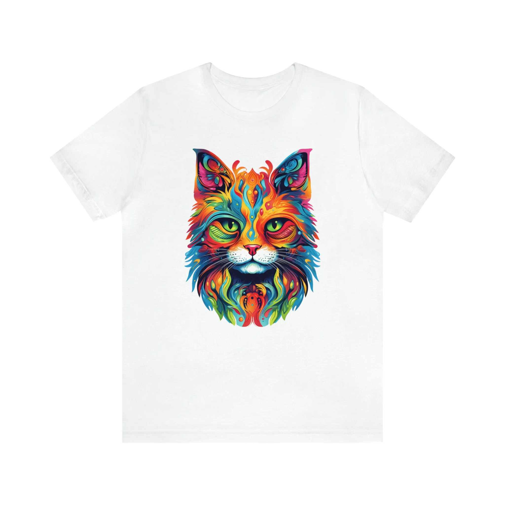 Artistic Cat T-Shirt | Colorful Cat Tee |  Bella Canvas 3001 Unisex |  Short Sleeve Tshirt