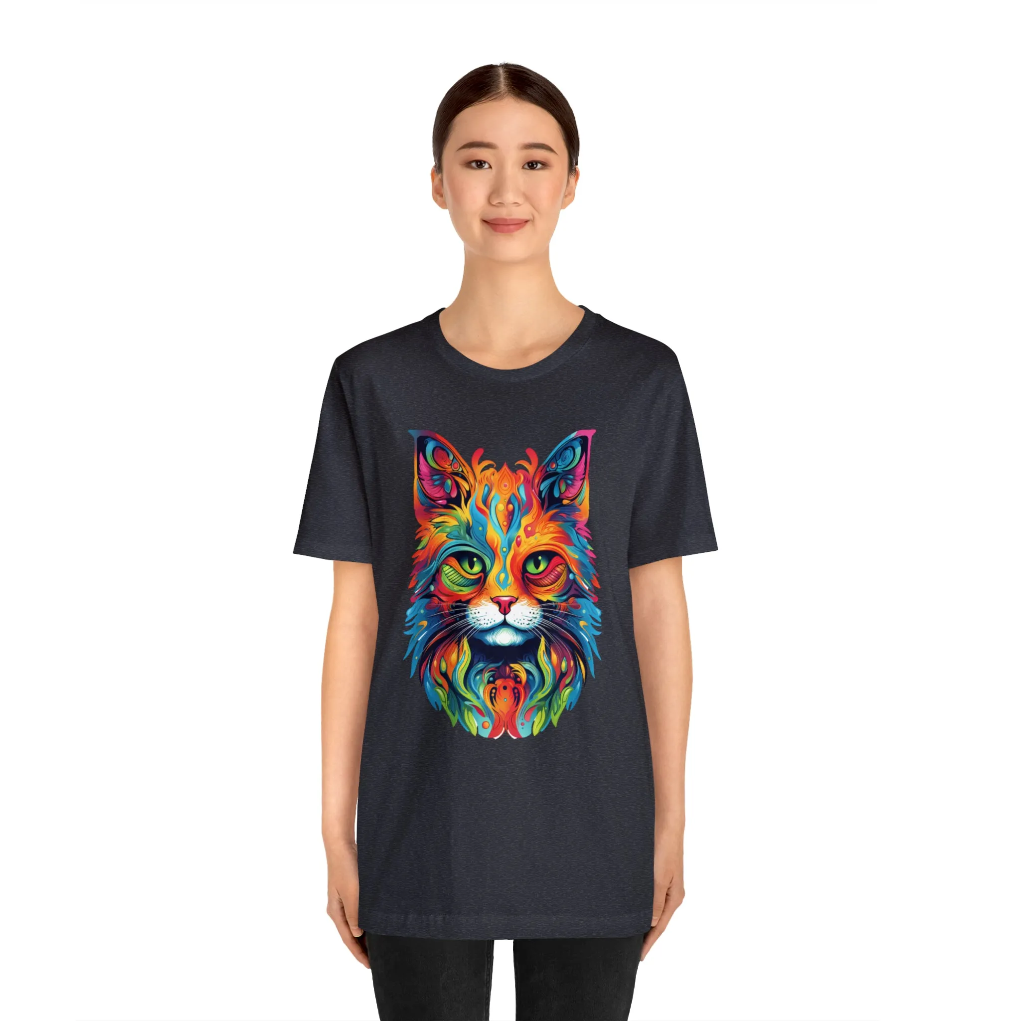 Artistic Cat T-Shirt | Colorful Cat Tee |  Bella Canvas 3001 Unisex |  Short Sleeve Tshirt