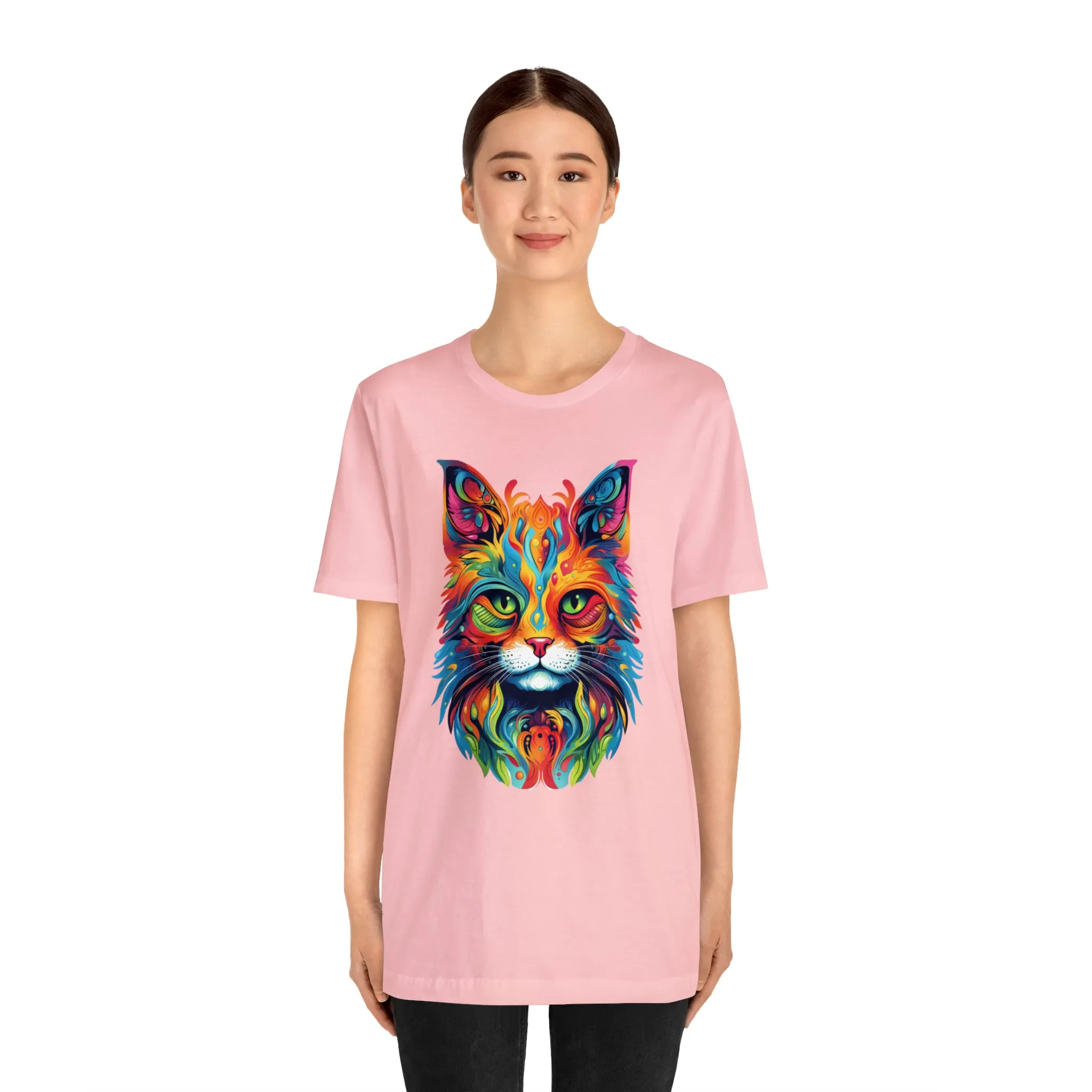 Artistic Cat T-Shirt | Colorful Cat Tee |  Bella Canvas 3001 Unisex |  Short Sleeve Tshirt