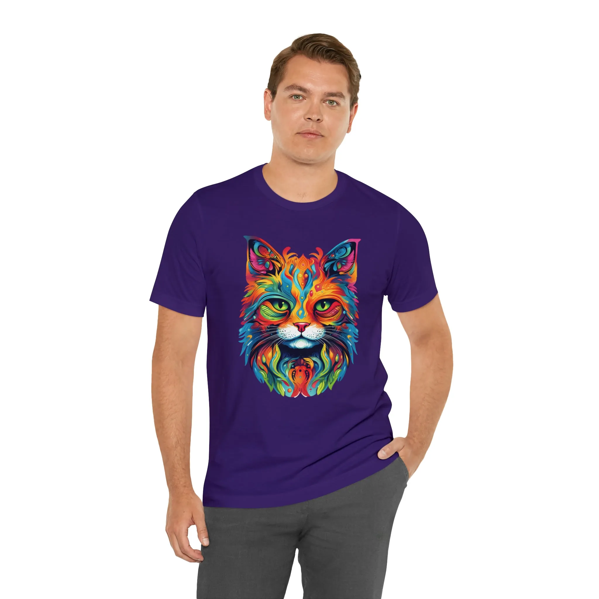 Artistic Cat T-Shirt | Colorful Cat Tee |  Bella Canvas 3001 Unisex |  Short Sleeve Tshirt
