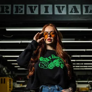 Austin FC X Revival Burnout Crop Sweater - Black