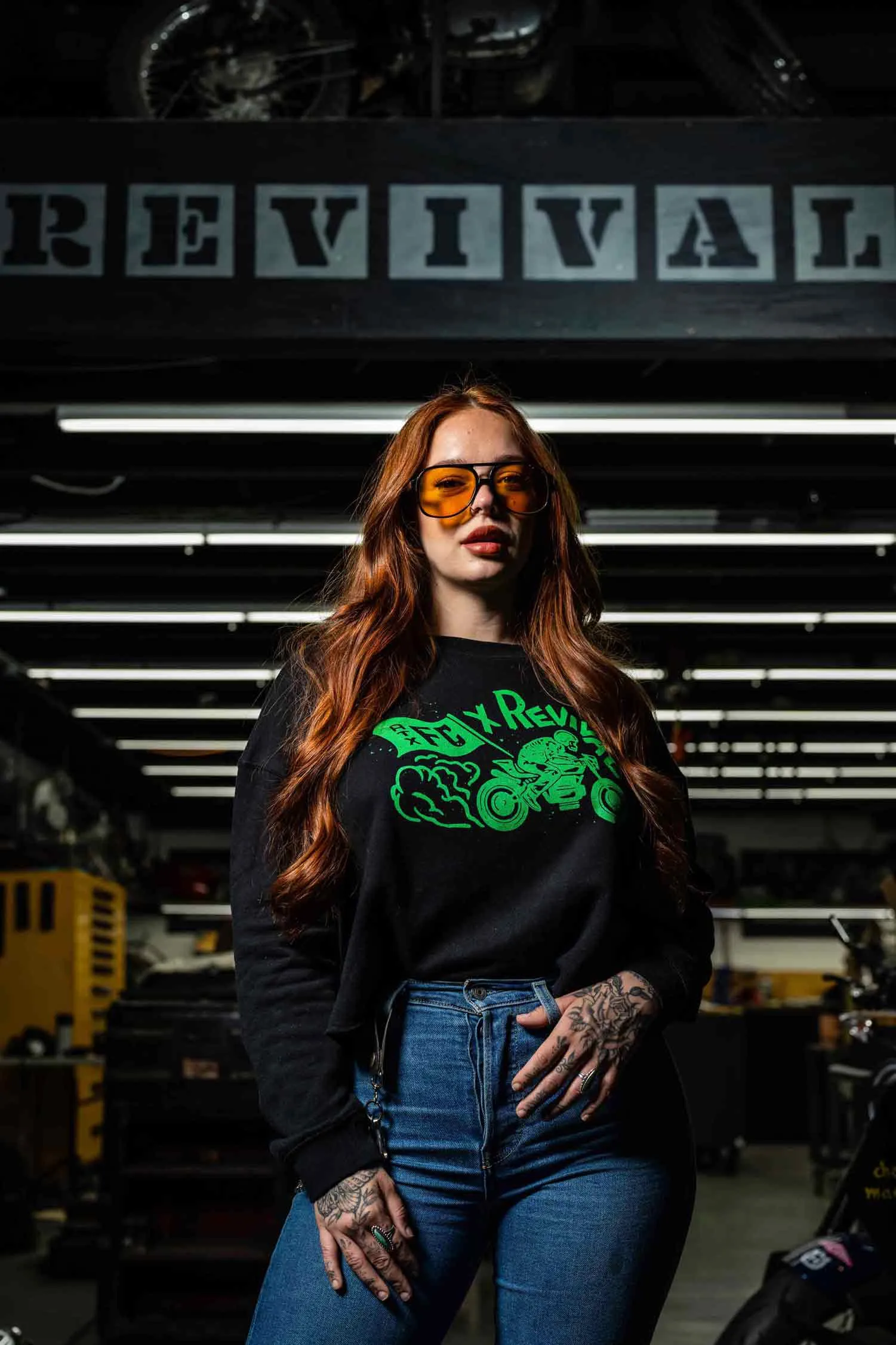 Austin FC X Revival Burnout Crop Sweater - Black