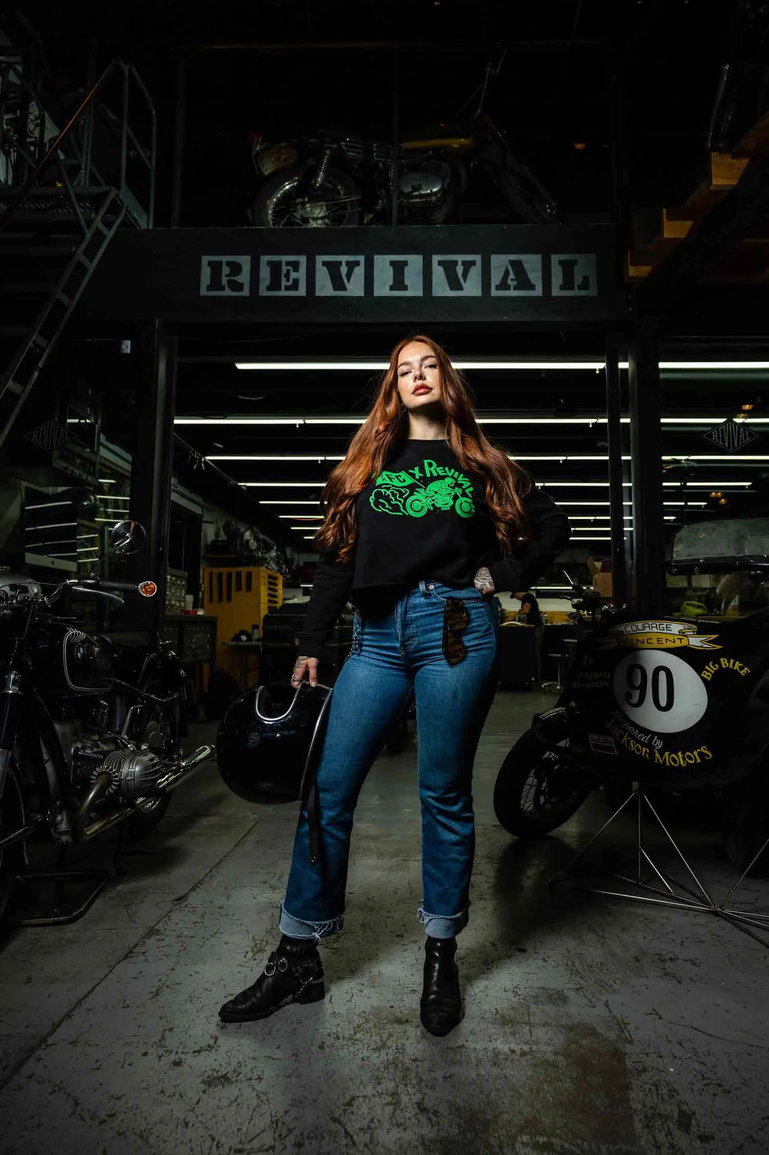 Austin FC X Revival Burnout Crop Sweater - Black