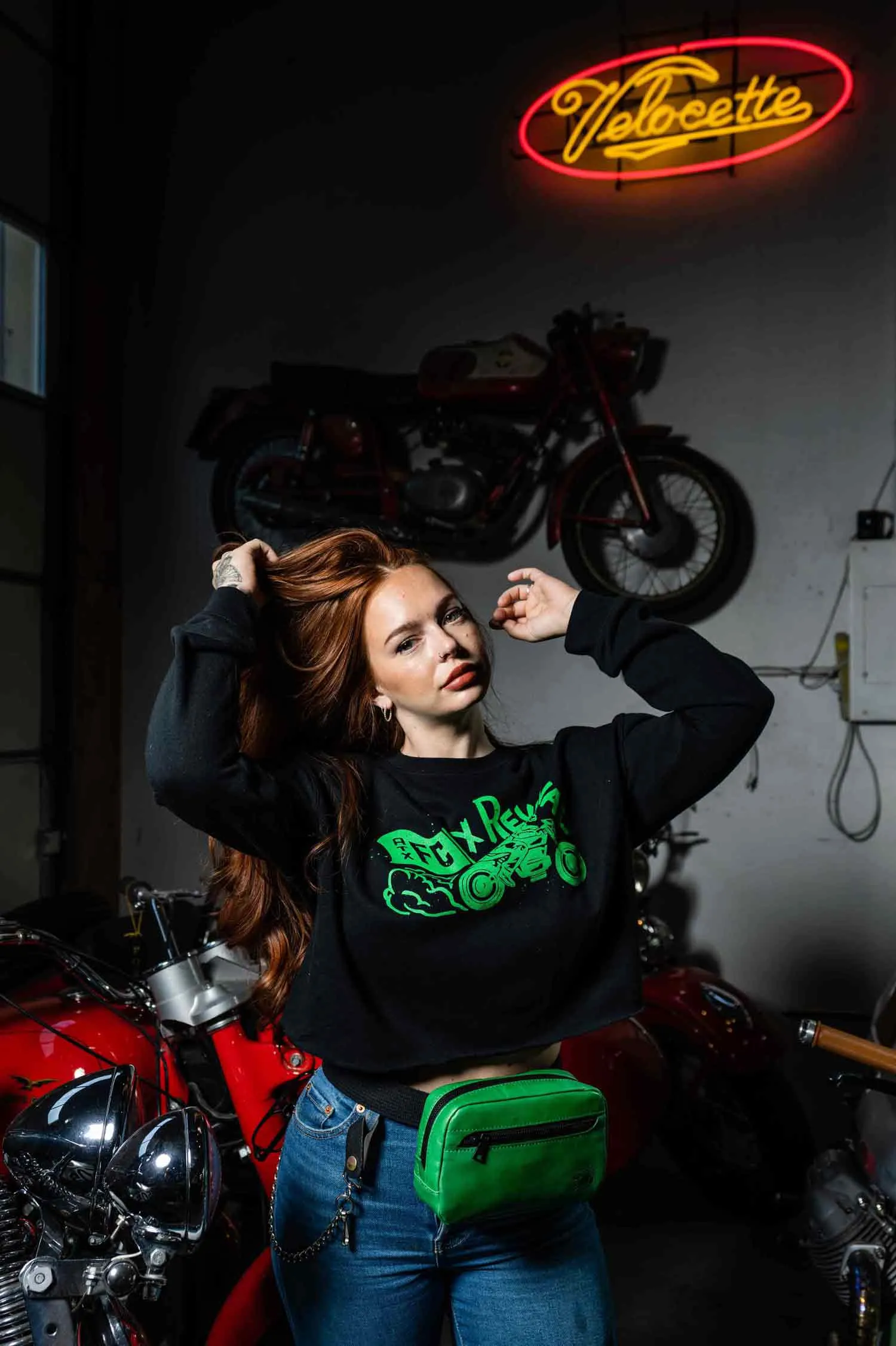 Austin FC X Revival Burnout Crop Sweater - Black