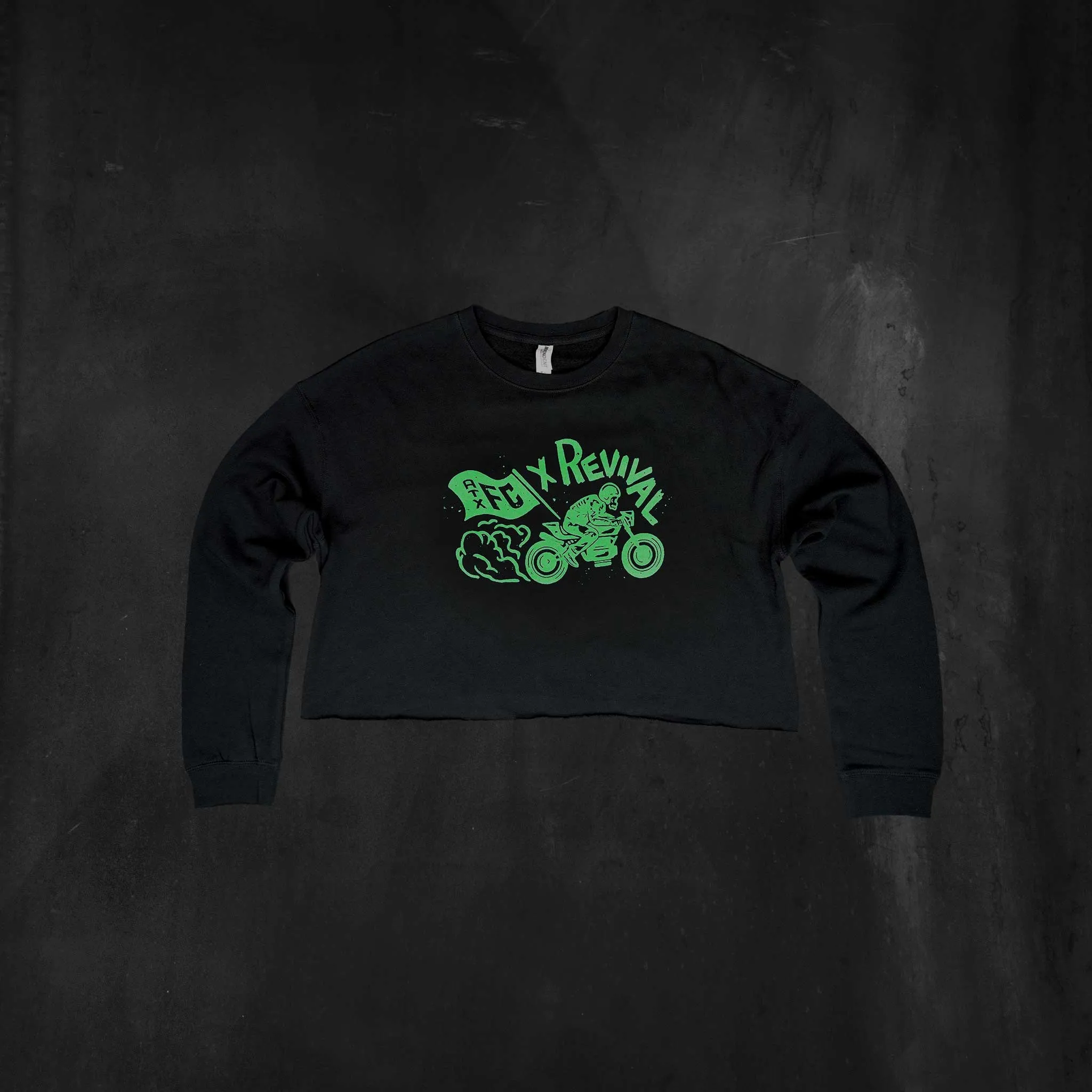 Austin FC X Revival Burnout Crop Sweater - Black