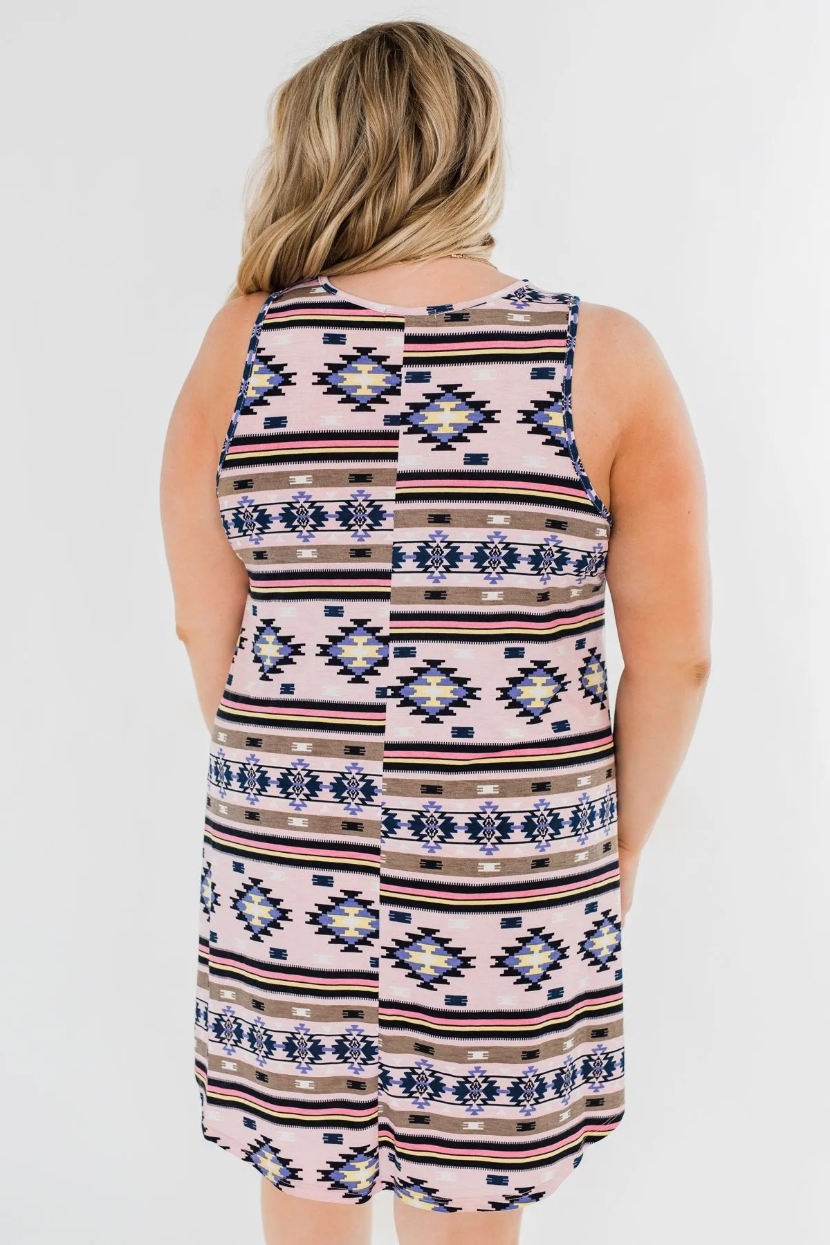 Aztec Print Dress- Pink