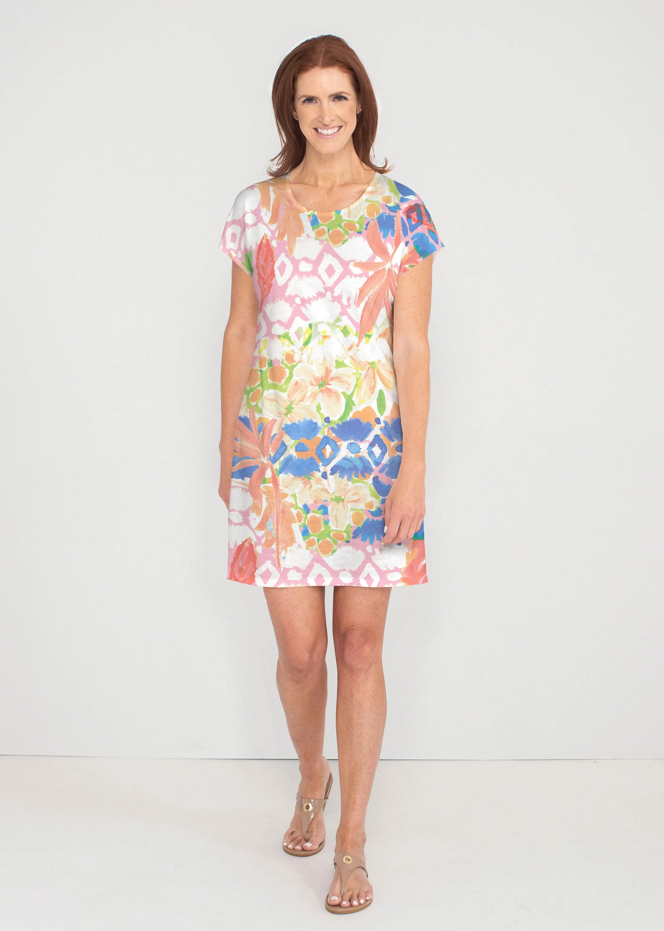 Bali (17254) ~ French Terry Short Sleeve Crew Dress