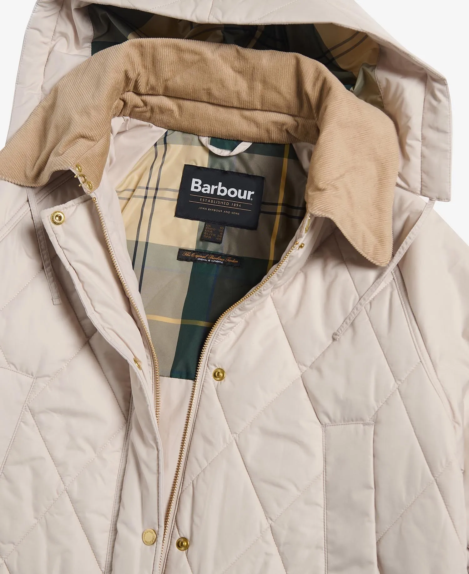 Barbour - Cookston Longline Quilted Jacket - Oatmeal/Ancient