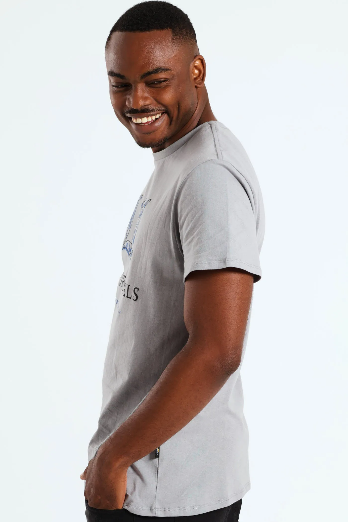 Basic Print Tee - Light Grey