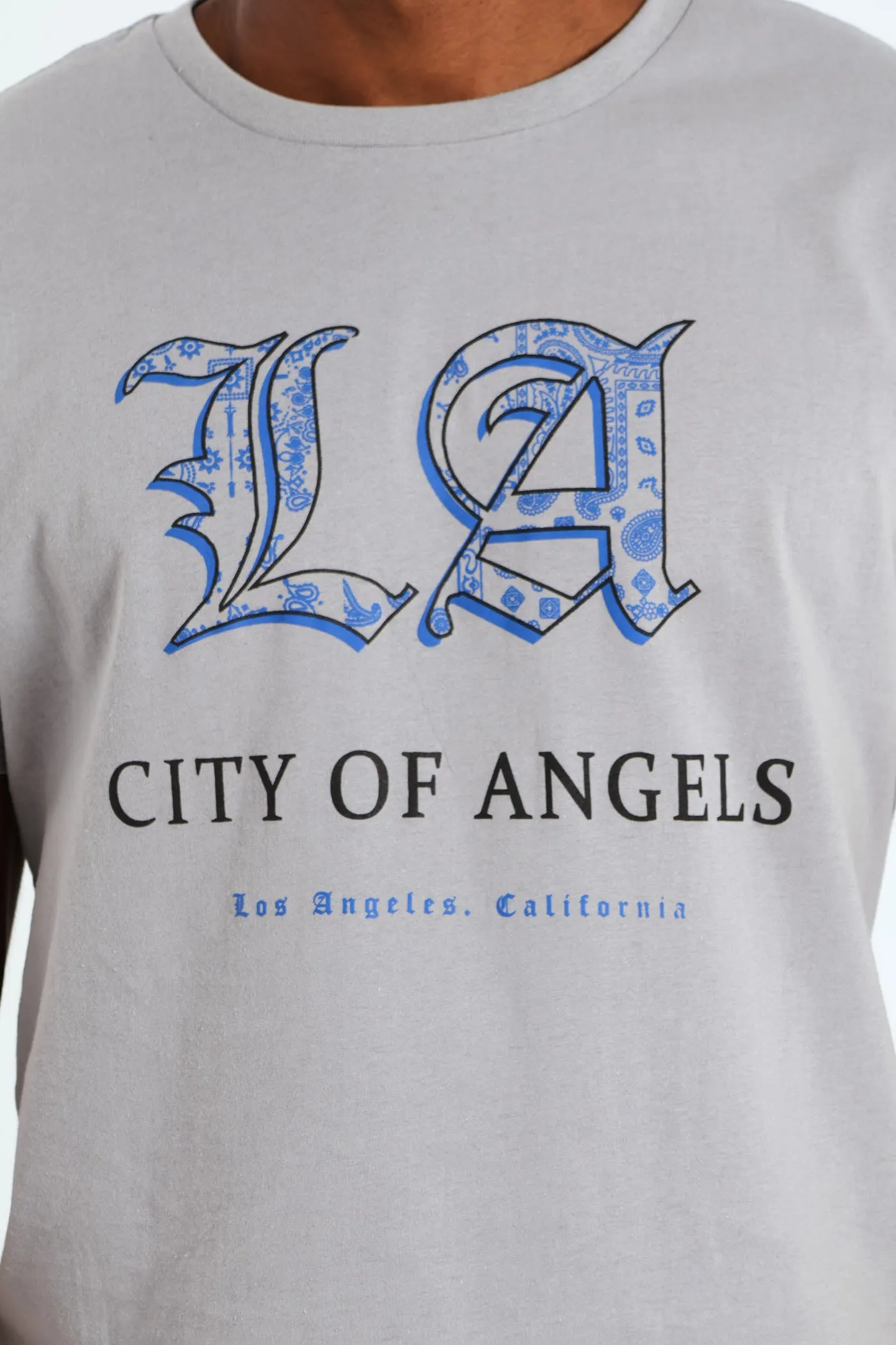 Basic Print Tee - Light Grey