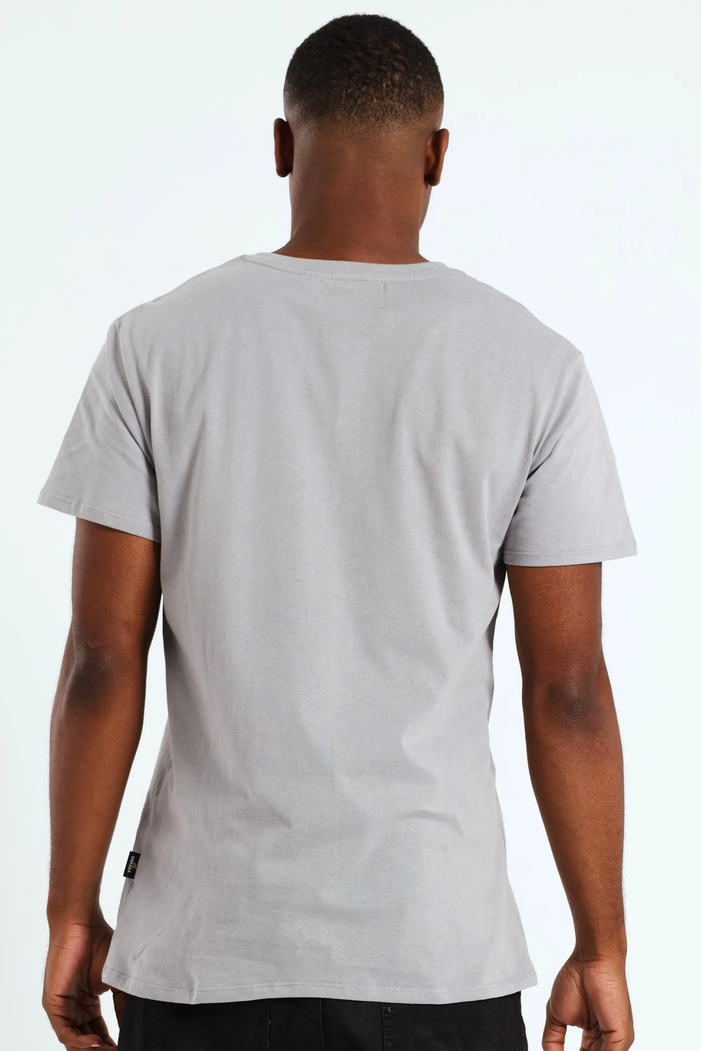 Basic Print Tee - Light Grey