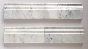 Bianco Venatino Marble Polished 5 X 12 Baseboard Trim Molding - STANDARD QUALITY - Lot of 20 Pcs.