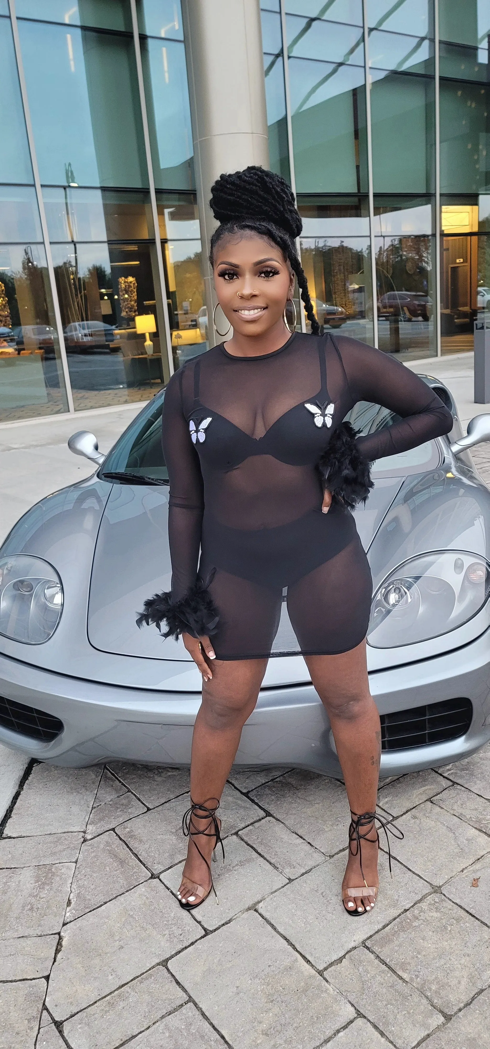 Black Butterfly Sheer Dress