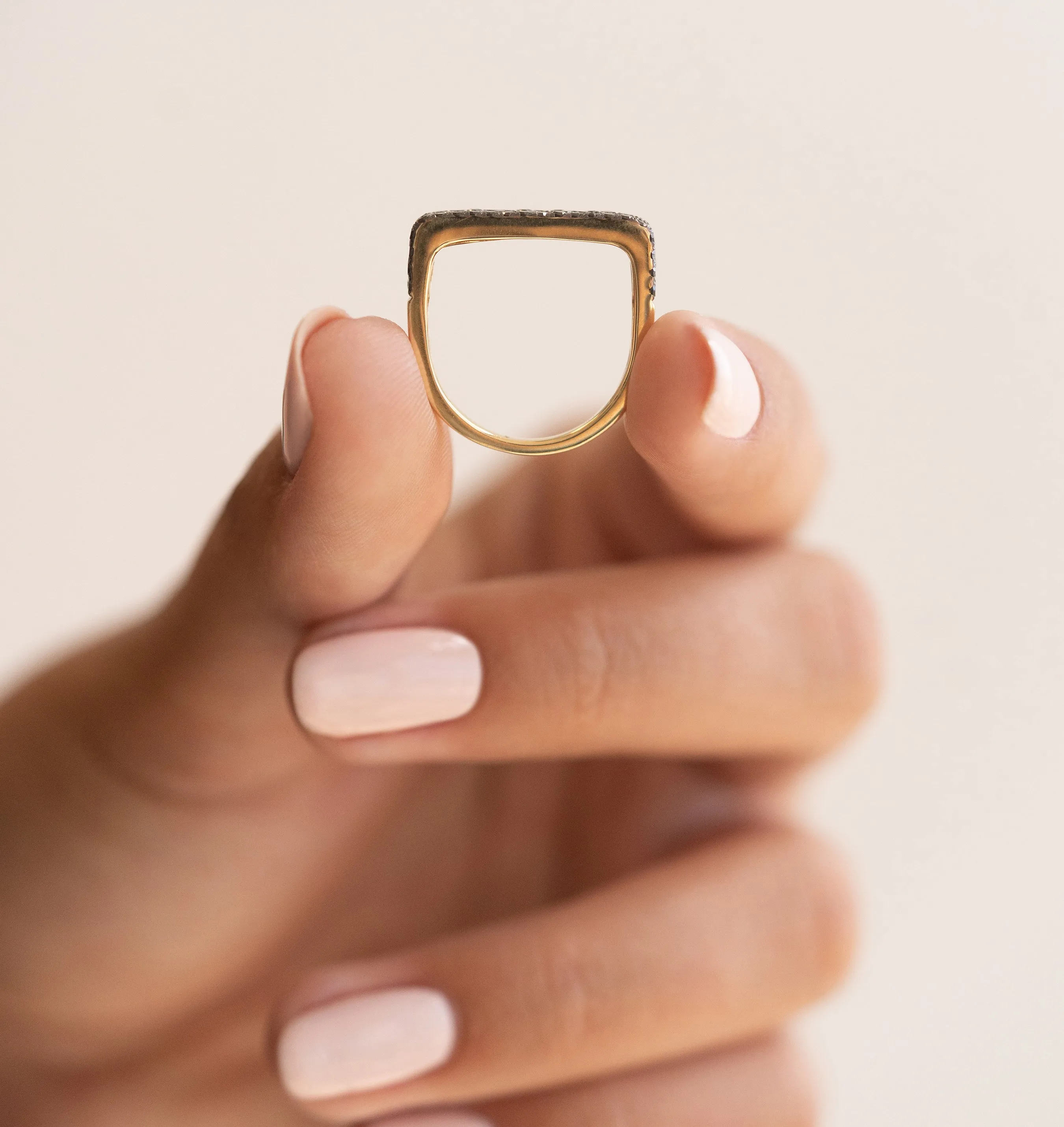 Black Diamond Square Ring