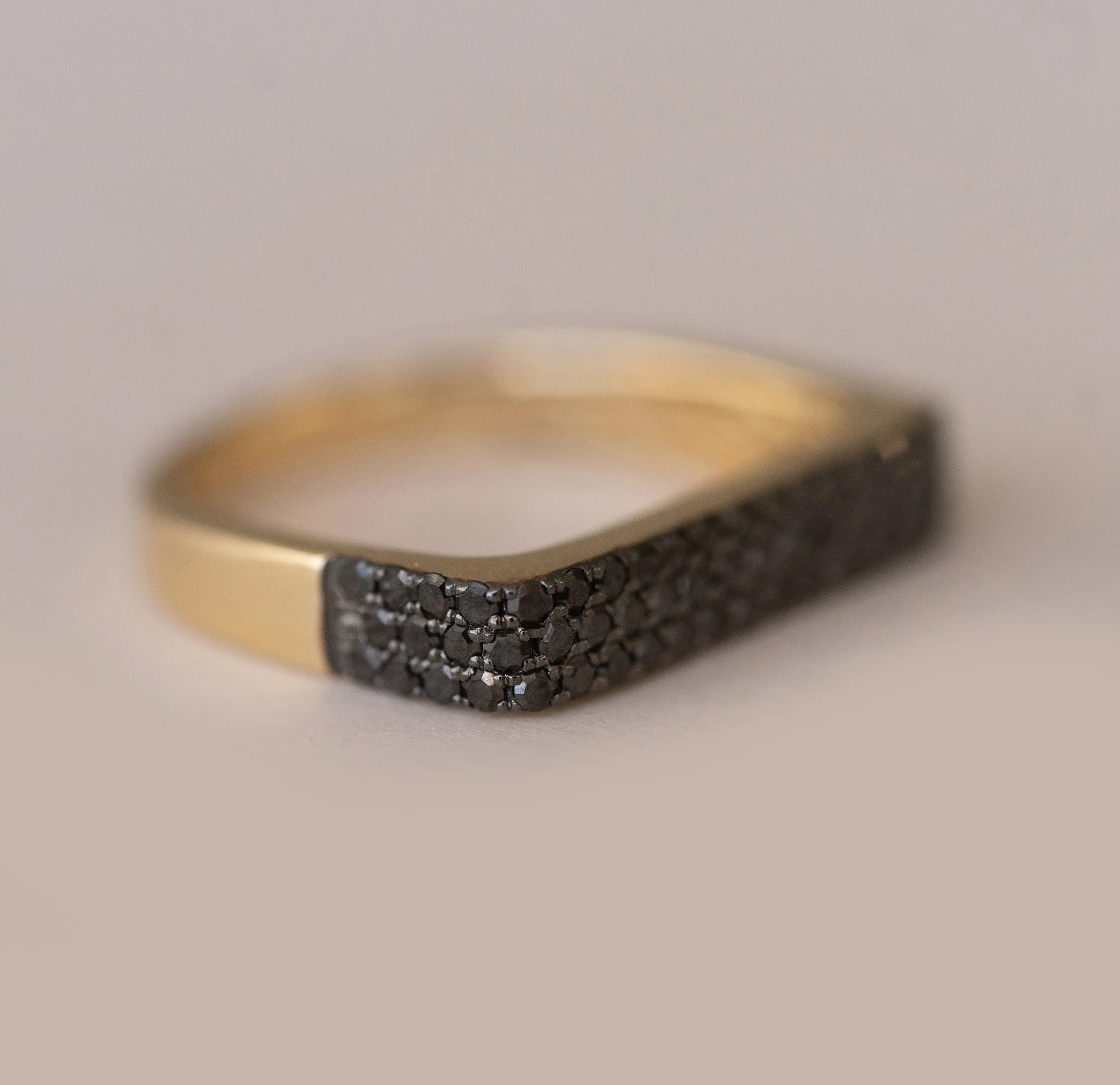 Black Diamond Square Ring