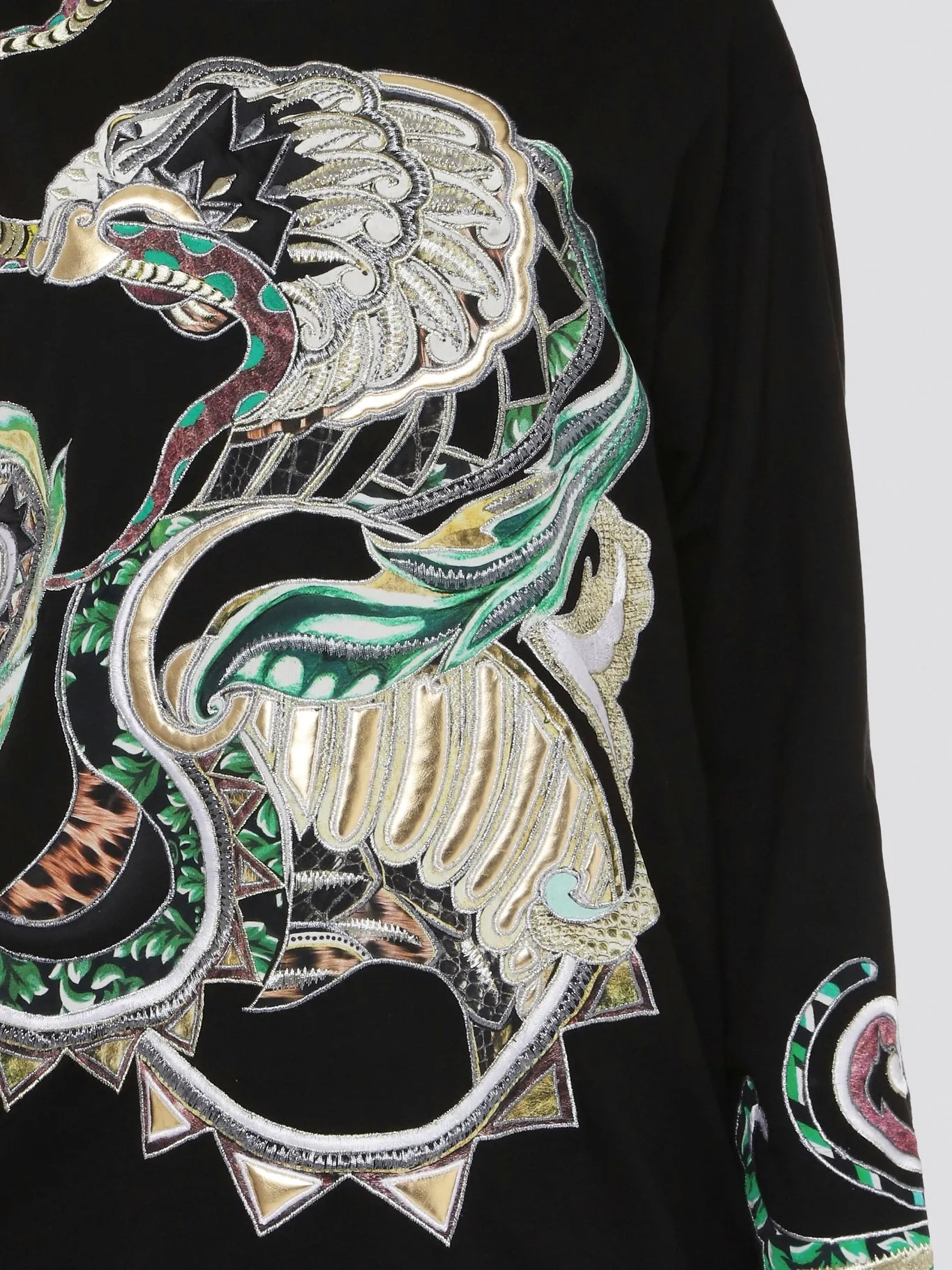 Black Embroidered Sweatshirt