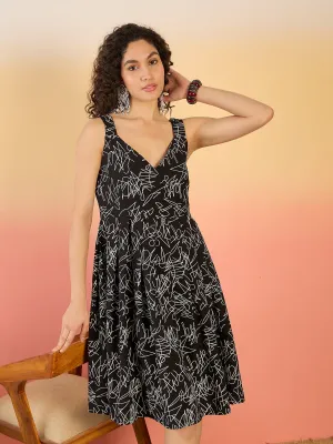 Black White Rubber Sweetheart Dress