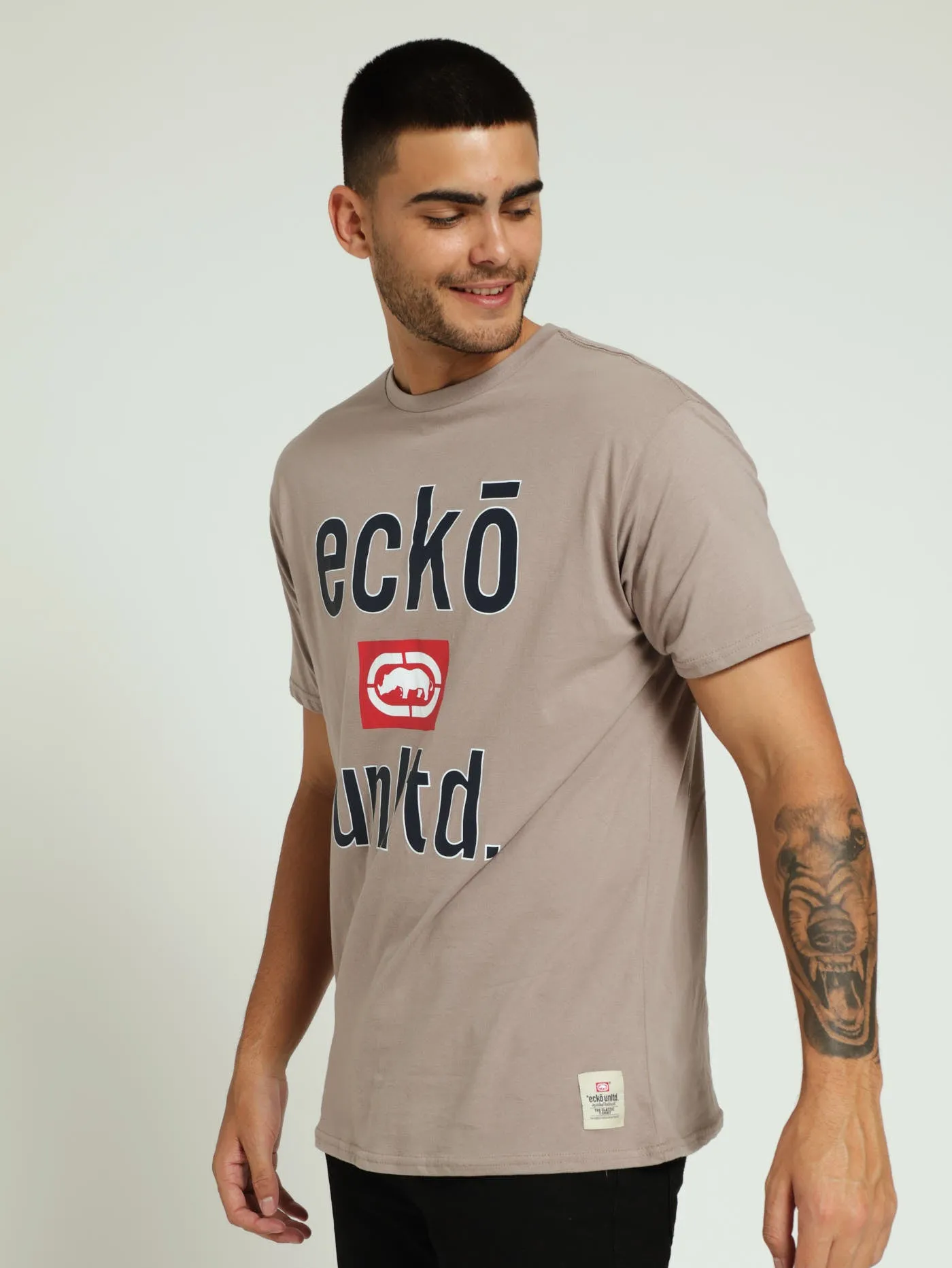 Block Logo Tee - Light Grey