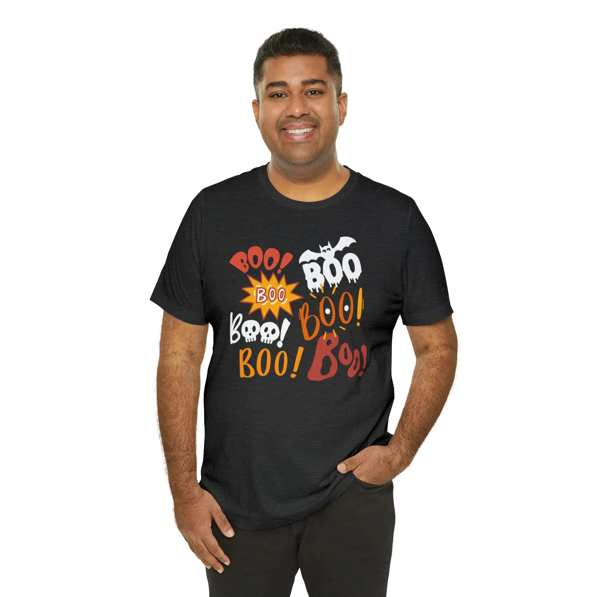 Boo! Boo! Boo! Halloween T-Shirt | Scary Boo Tee |  Bella Canvas 3001Unisex | Creepy Short Sleeve Tshirt