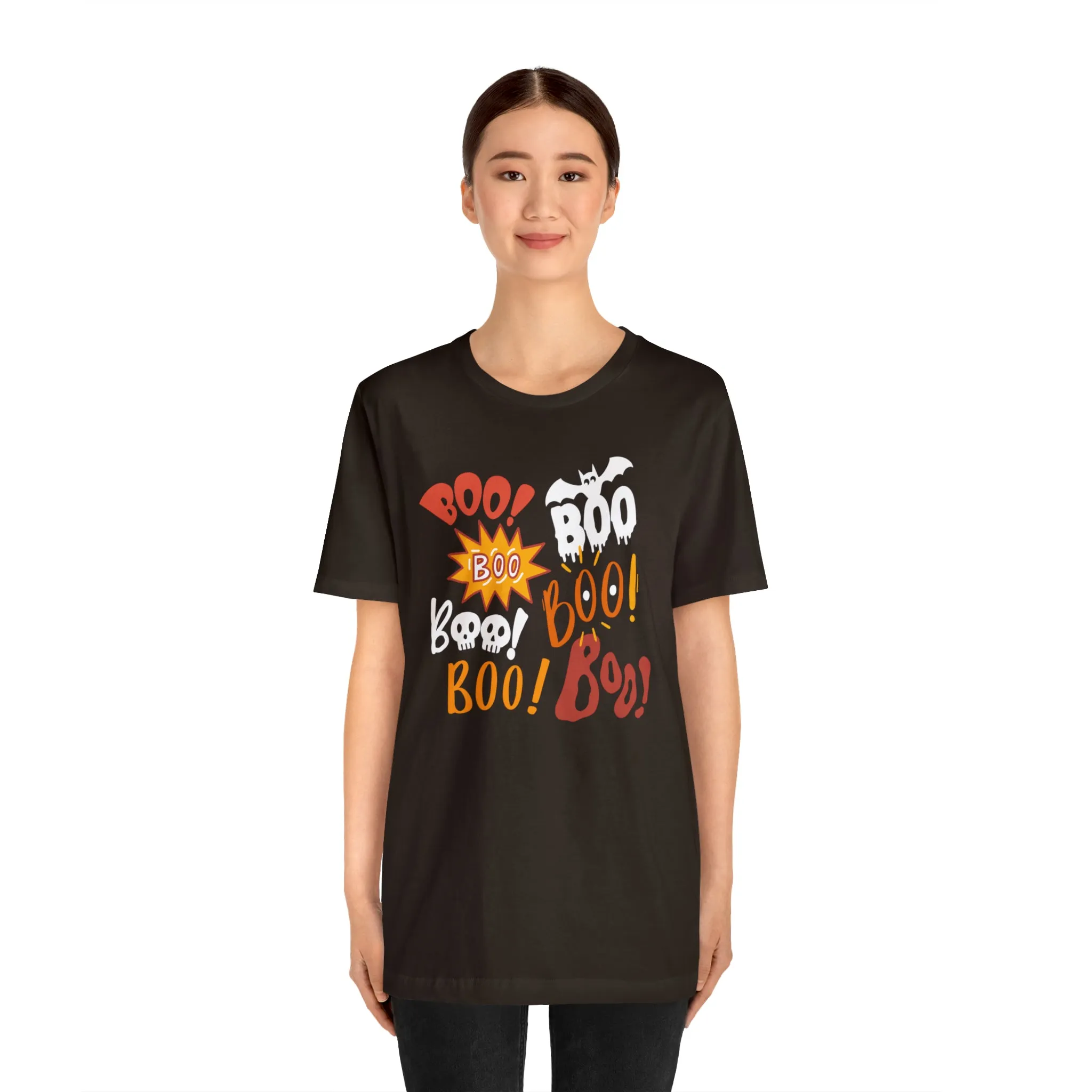 Boo! Boo! Boo! Halloween T-Shirt | Scary Boo Tee |  Bella Canvas 3001Unisex | Creepy Short Sleeve Tshirt