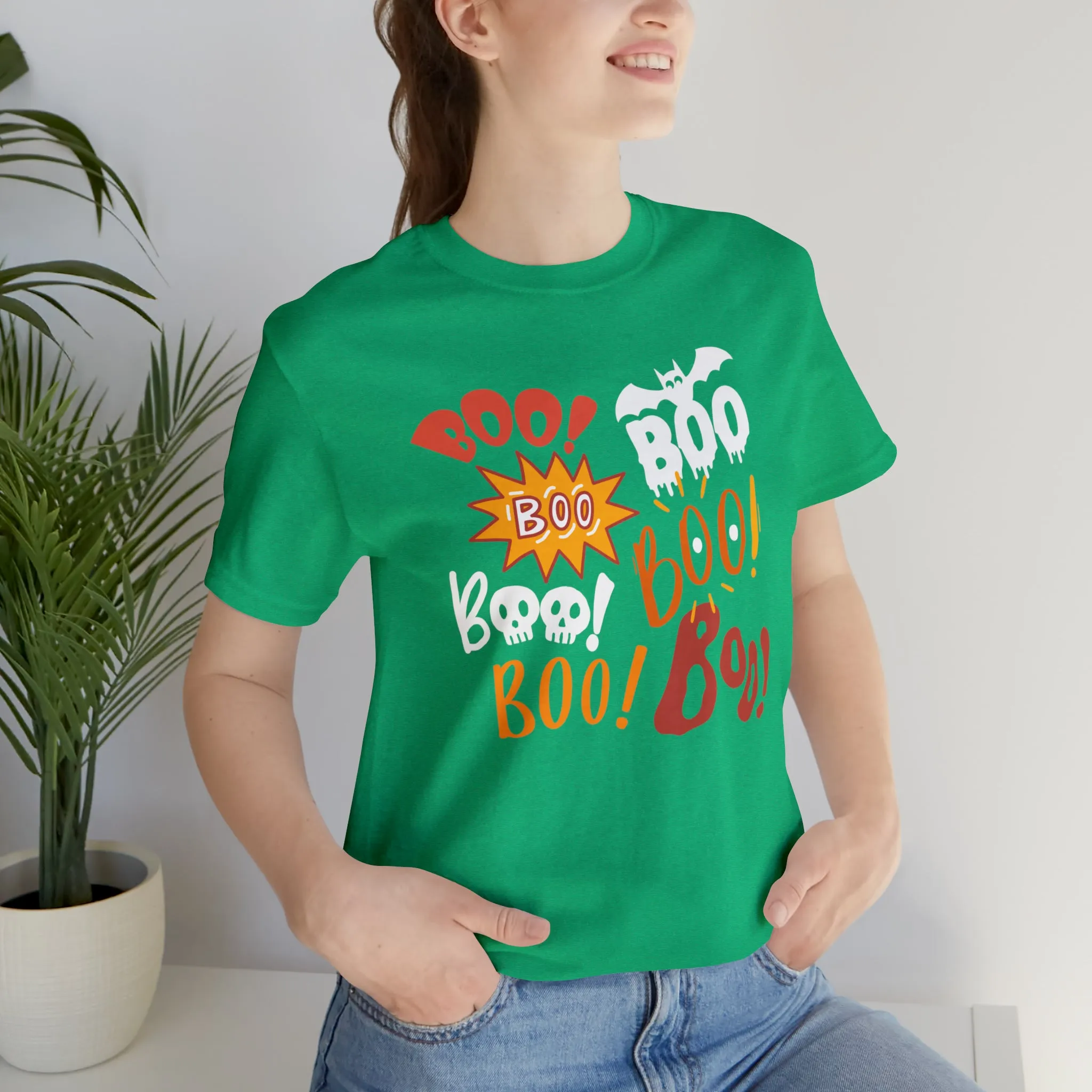 Boo! Boo! Boo! Halloween T-Shirt | Scary Boo Tee |  Bella Canvas 3001Unisex | Creepy Short Sleeve Tshirt