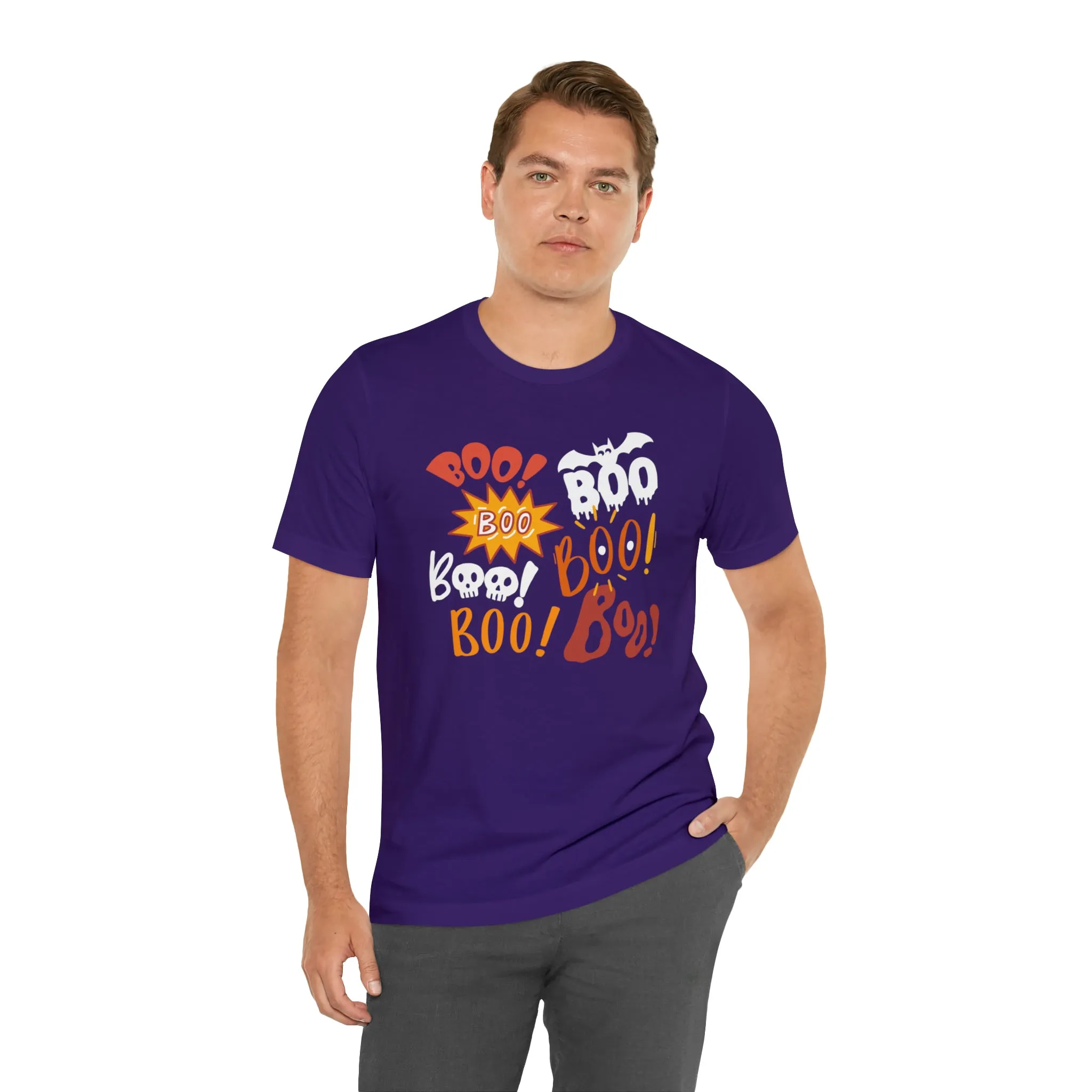 Boo! Boo! Boo! Halloween T-Shirt | Scary Boo Tee |  Bella Canvas 3001Unisex | Creepy Short Sleeve Tshirt