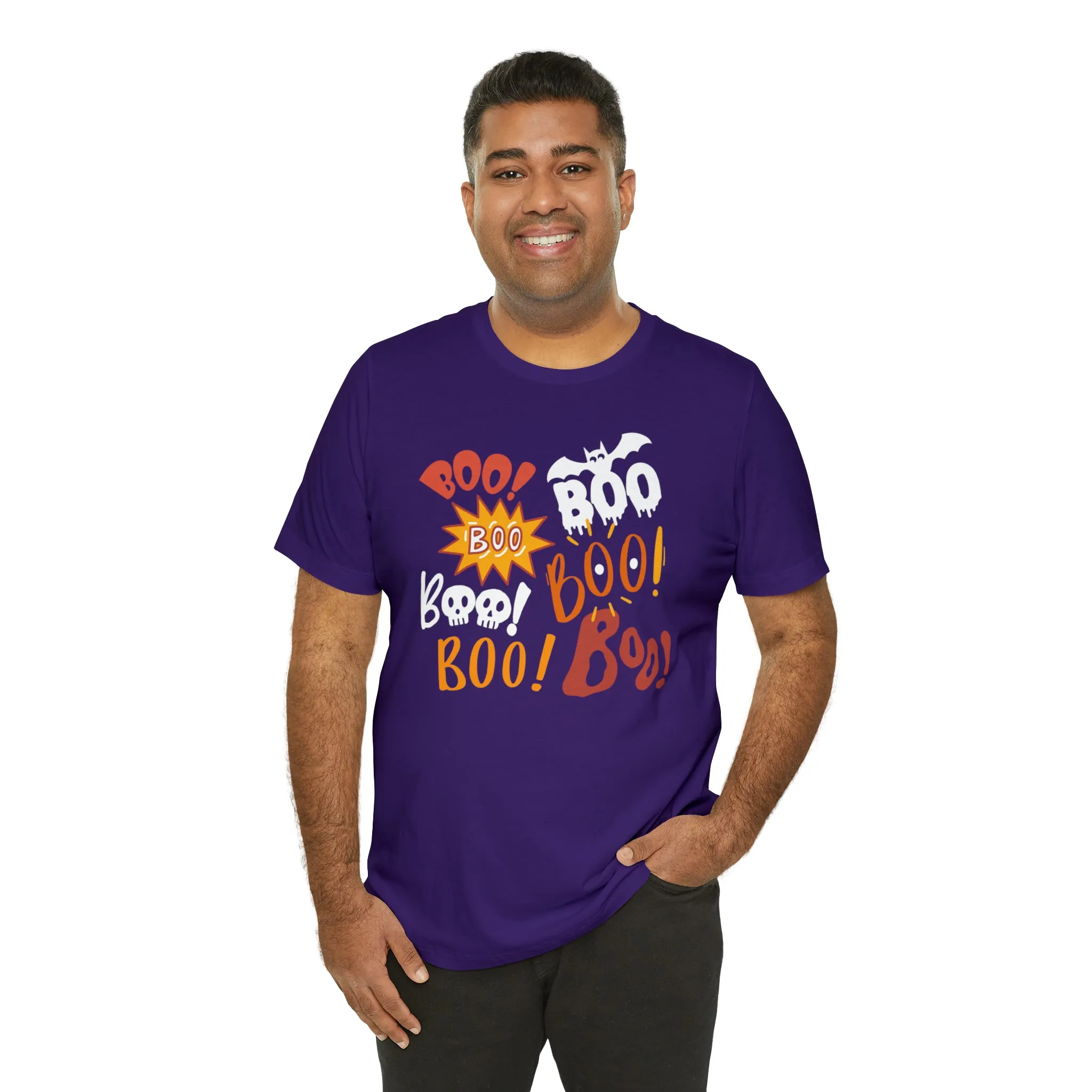 Boo! Boo! Boo! Halloween T-Shirt | Scary Boo Tee |  Bella Canvas 3001Unisex | Creepy Short Sleeve Tshirt
