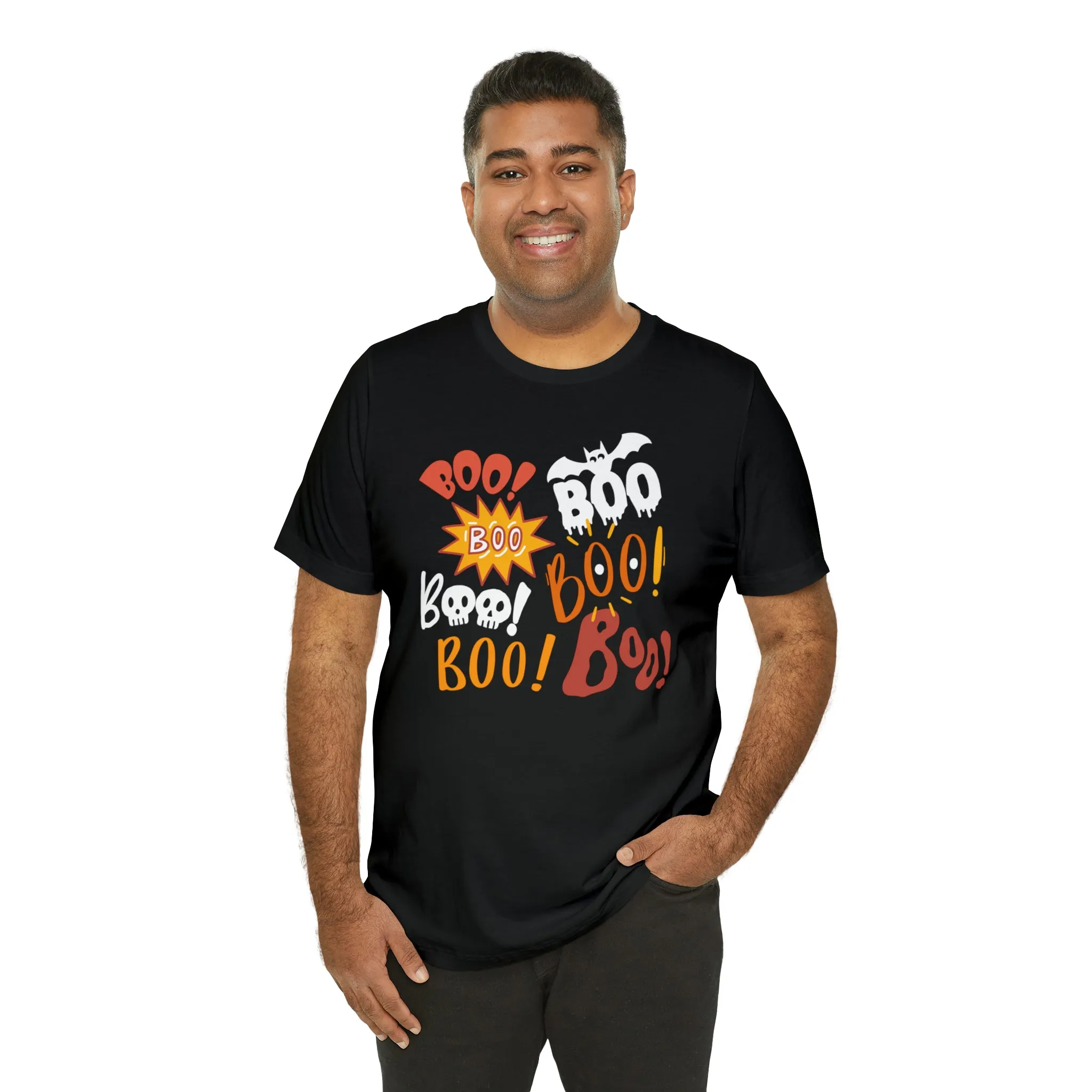 Boo! Boo! Boo! Halloween T-Shirt | Scary Boo Tee |  Bella Canvas 3001Unisex | Creepy Short Sleeve Tshirt