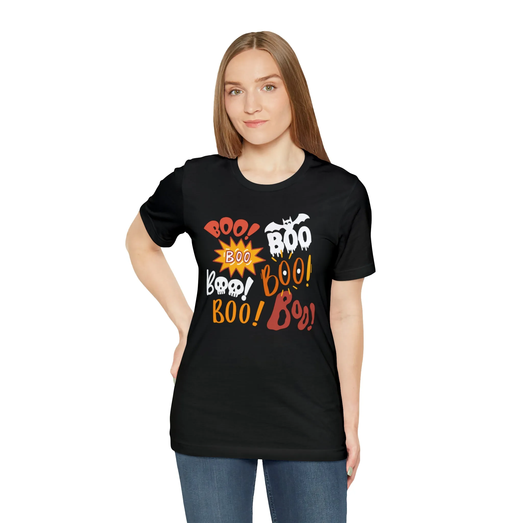 Boo! Boo! Boo! Halloween T-Shirt | Scary Boo Tee |  Bella Canvas 3001Unisex | Creepy Short Sleeve Tshirt