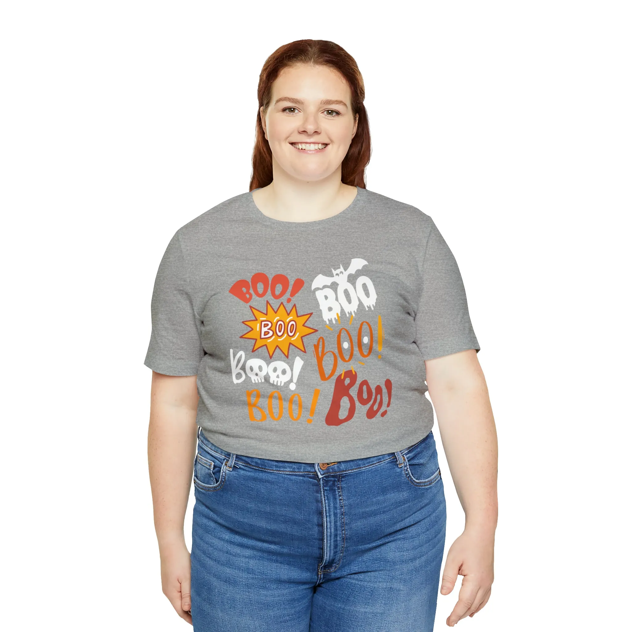 Boo! Boo! Boo! Halloween T-Shirt | Scary Boo Tee |  Bella Canvas 3001Unisex | Creepy Short Sleeve Tshirt