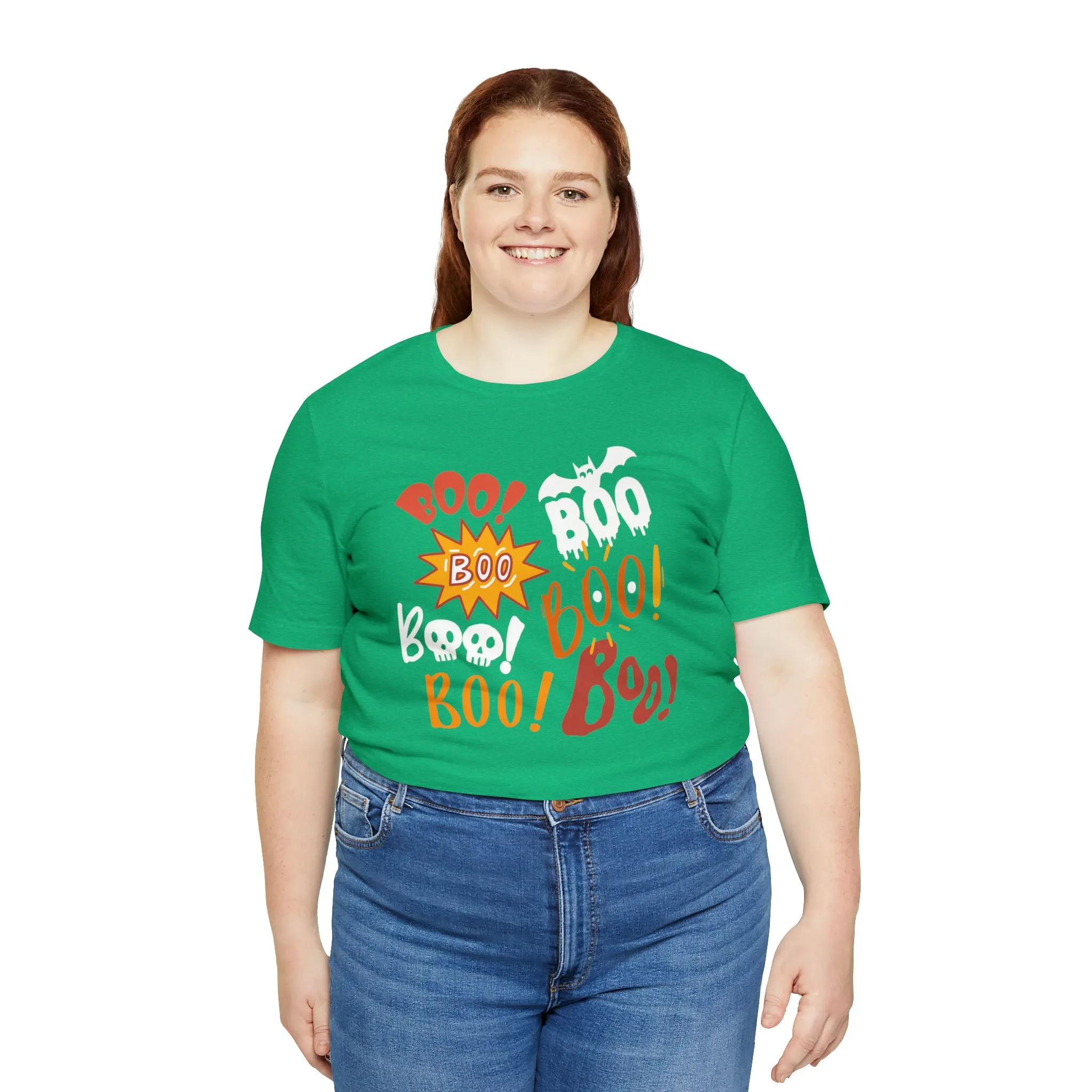 Boo! Boo! Boo! Halloween T-Shirt | Scary Boo Tee |  Bella Canvas 3001Unisex | Creepy Short Sleeve Tshirt