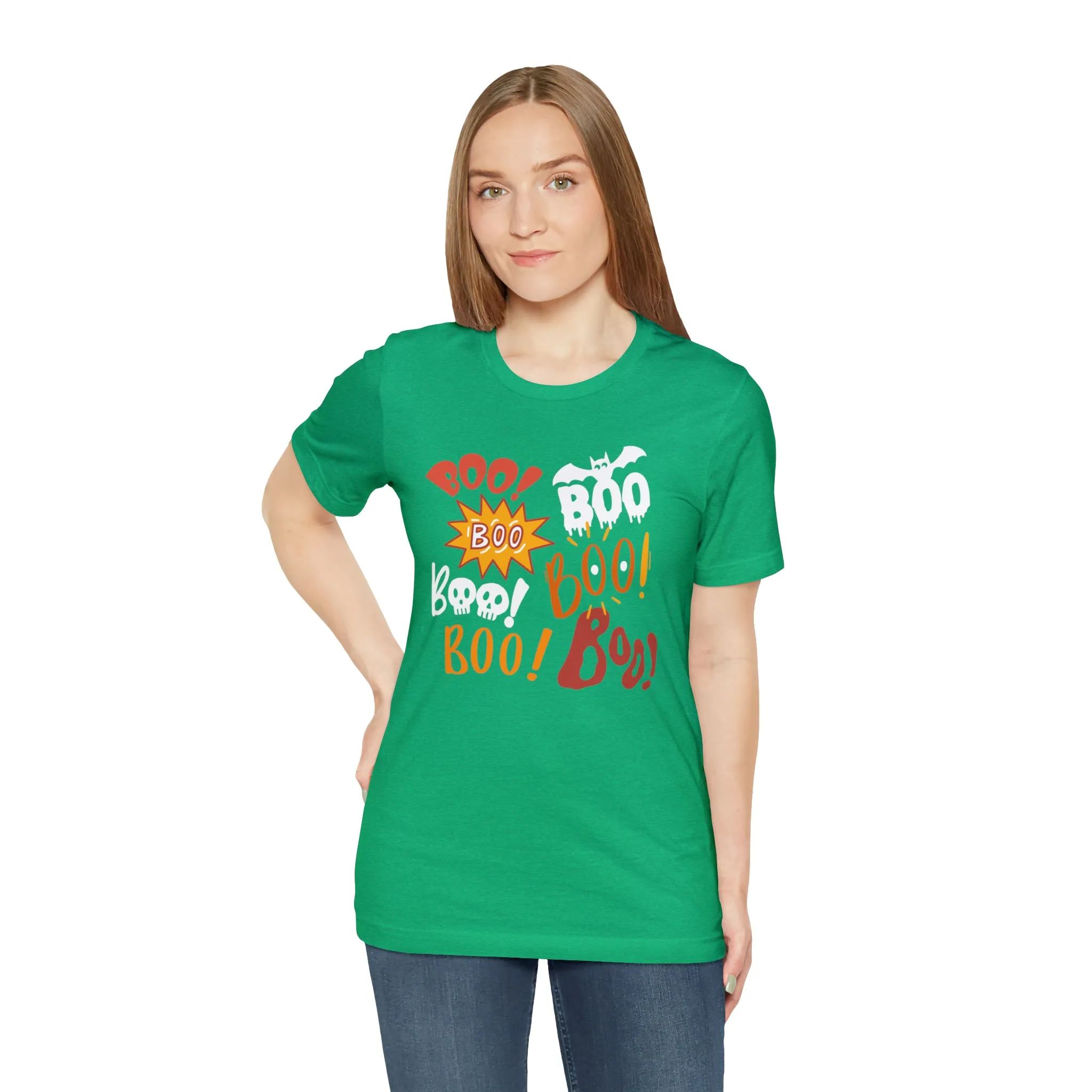 Boo! Boo! Boo! Halloween T-Shirt | Scary Boo Tee |  Bella Canvas 3001Unisex | Creepy Short Sleeve Tshirt