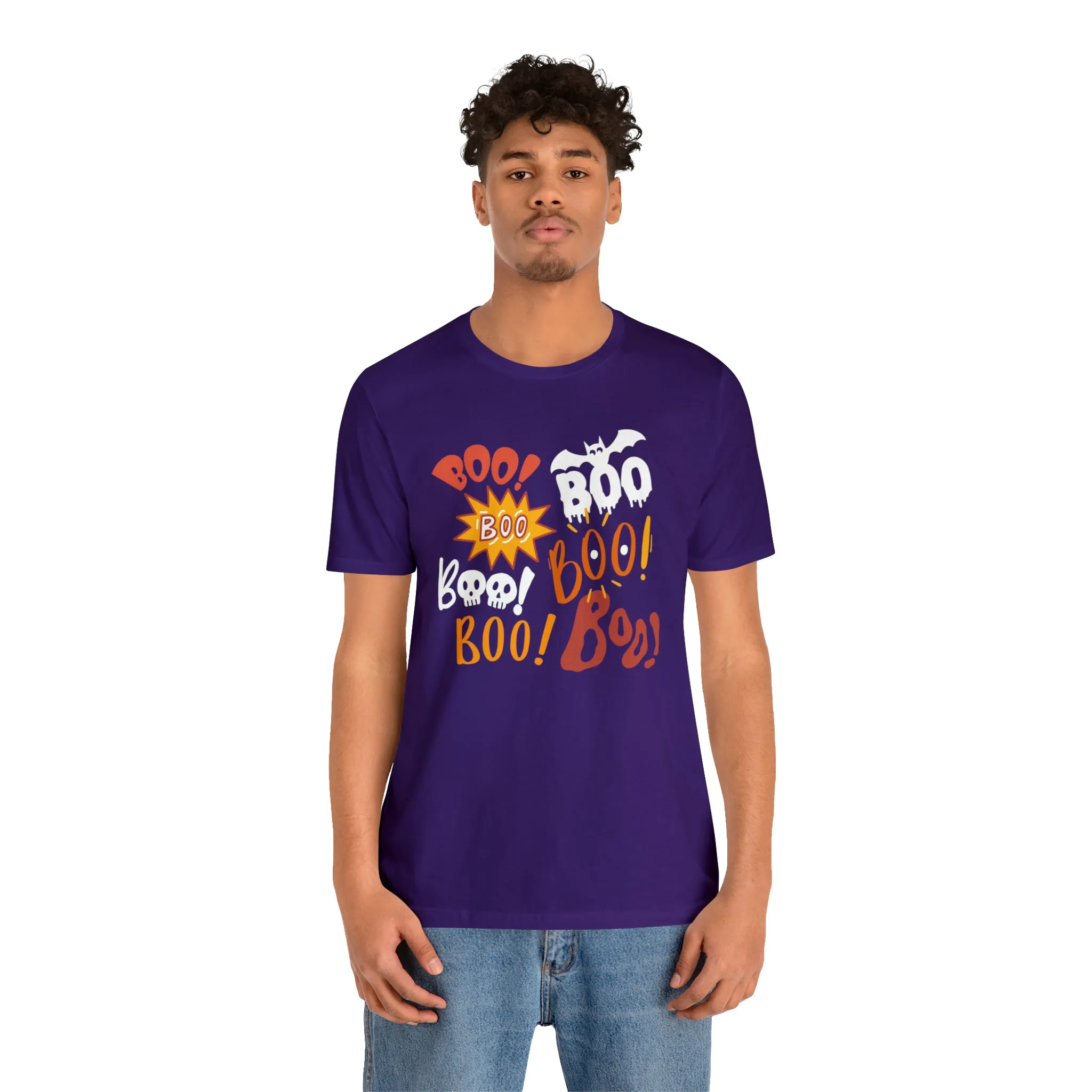 Boo! Boo! Boo! Halloween T-Shirt | Scary Boo Tee |  Bella Canvas 3001Unisex | Creepy Short Sleeve Tshirt