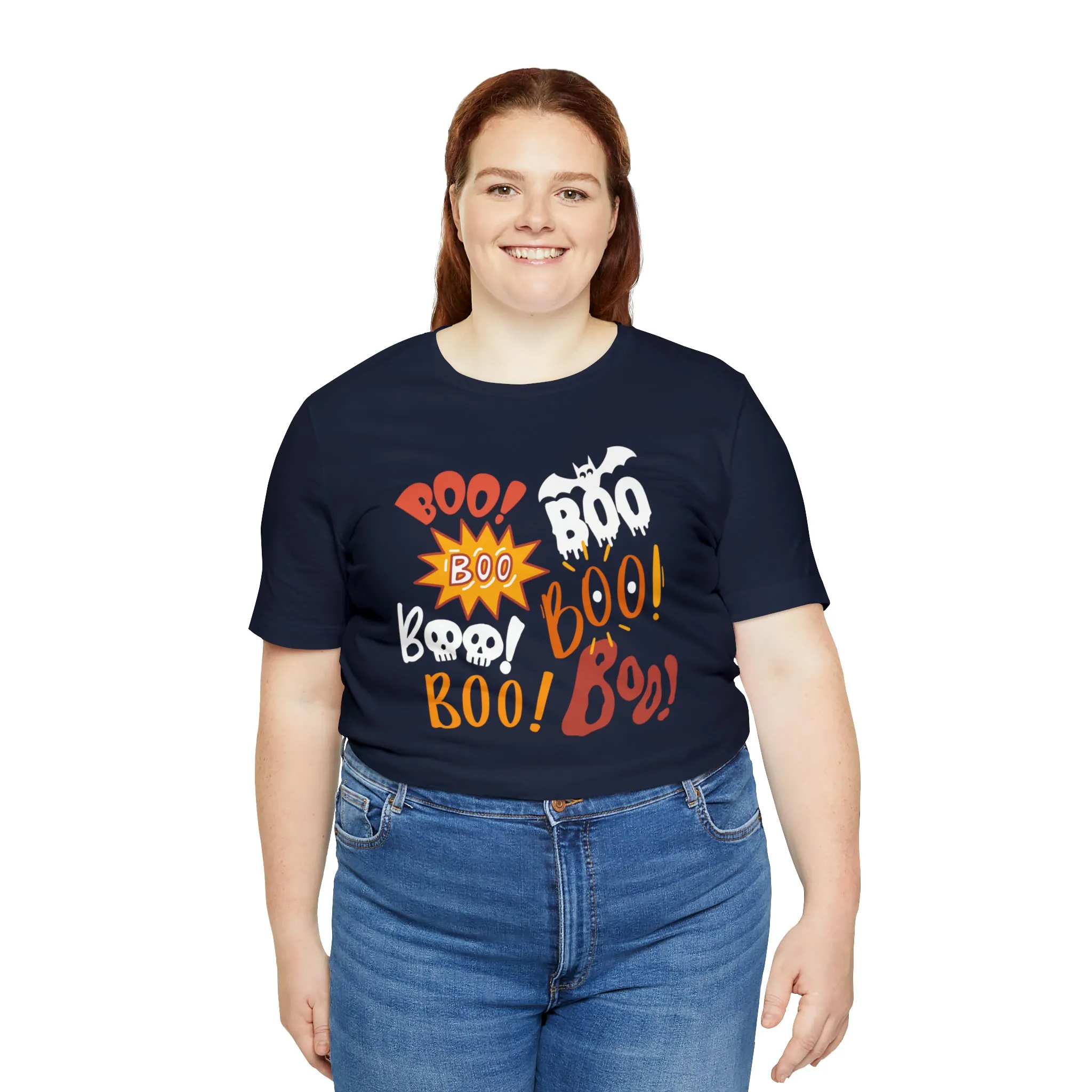 Boo! Boo! Boo! Halloween T-Shirt | Scary Boo Tee |  Bella Canvas 3001Unisex | Creepy Short Sleeve Tshirt