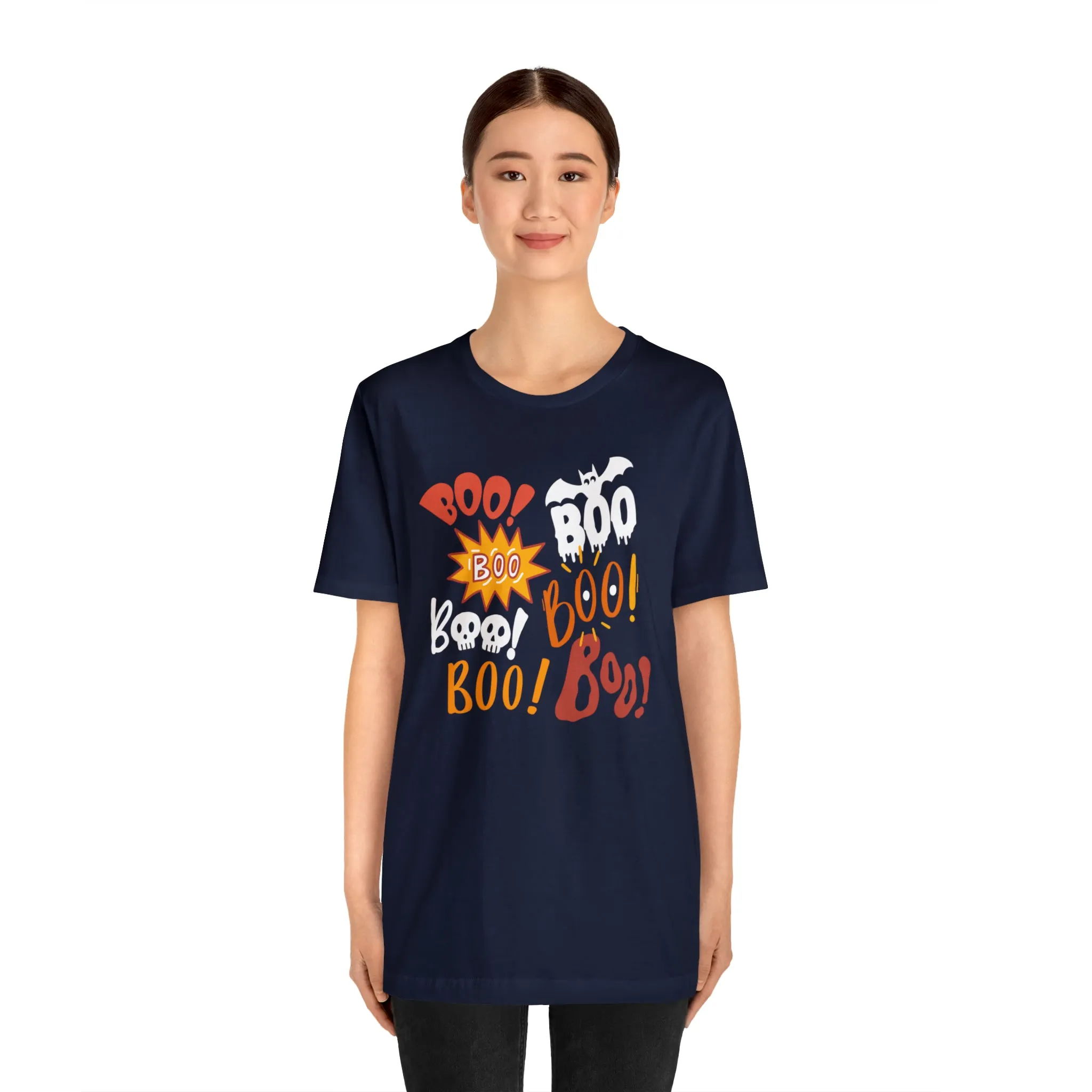 Boo! Boo! Boo! Halloween T-Shirt | Scary Boo Tee |  Bella Canvas 3001Unisex | Creepy Short Sleeve Tshirt